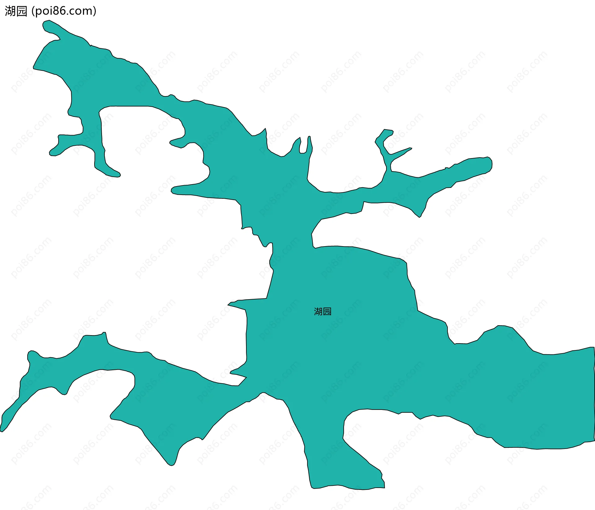 湖园边界地图
