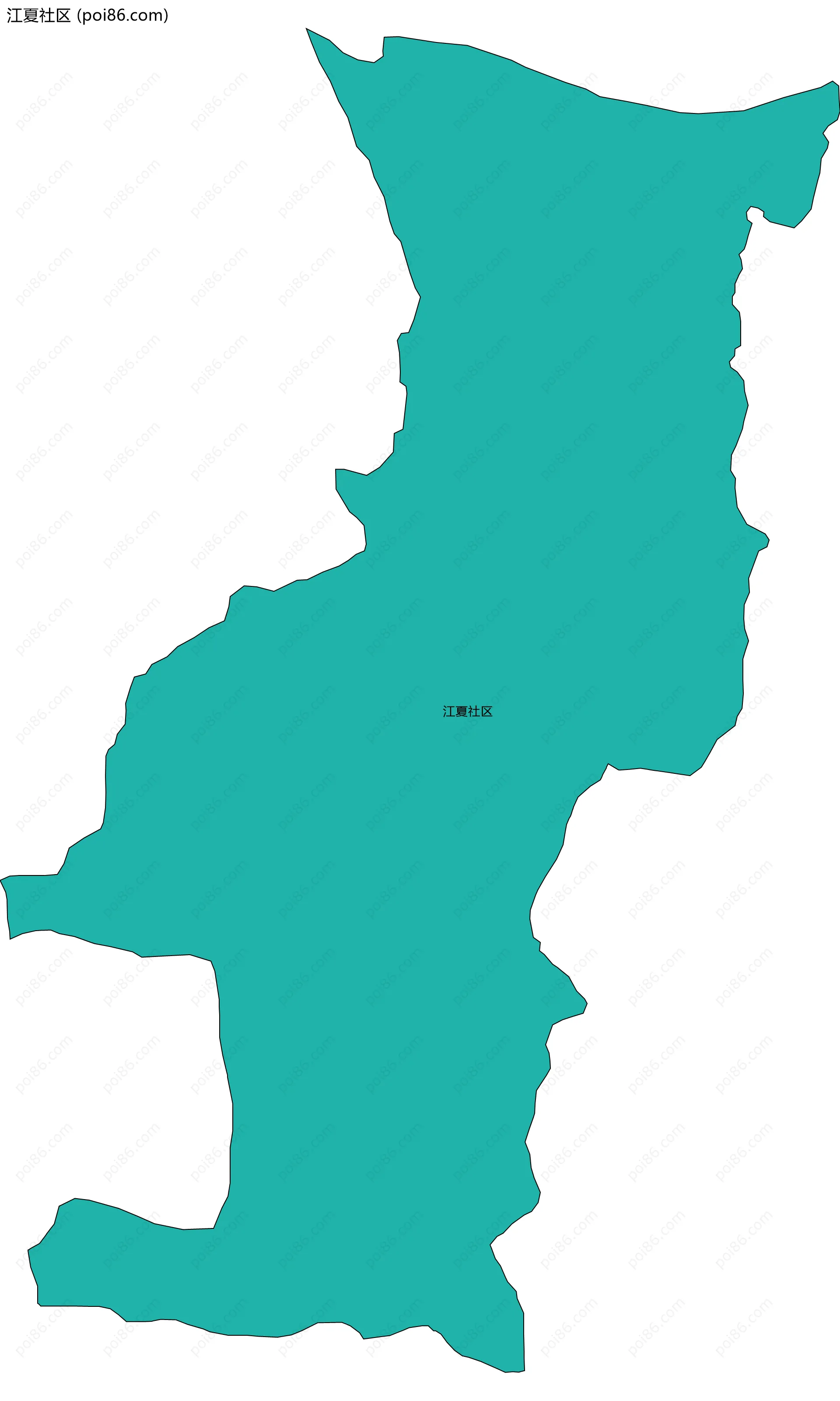 江夏社区边界地图