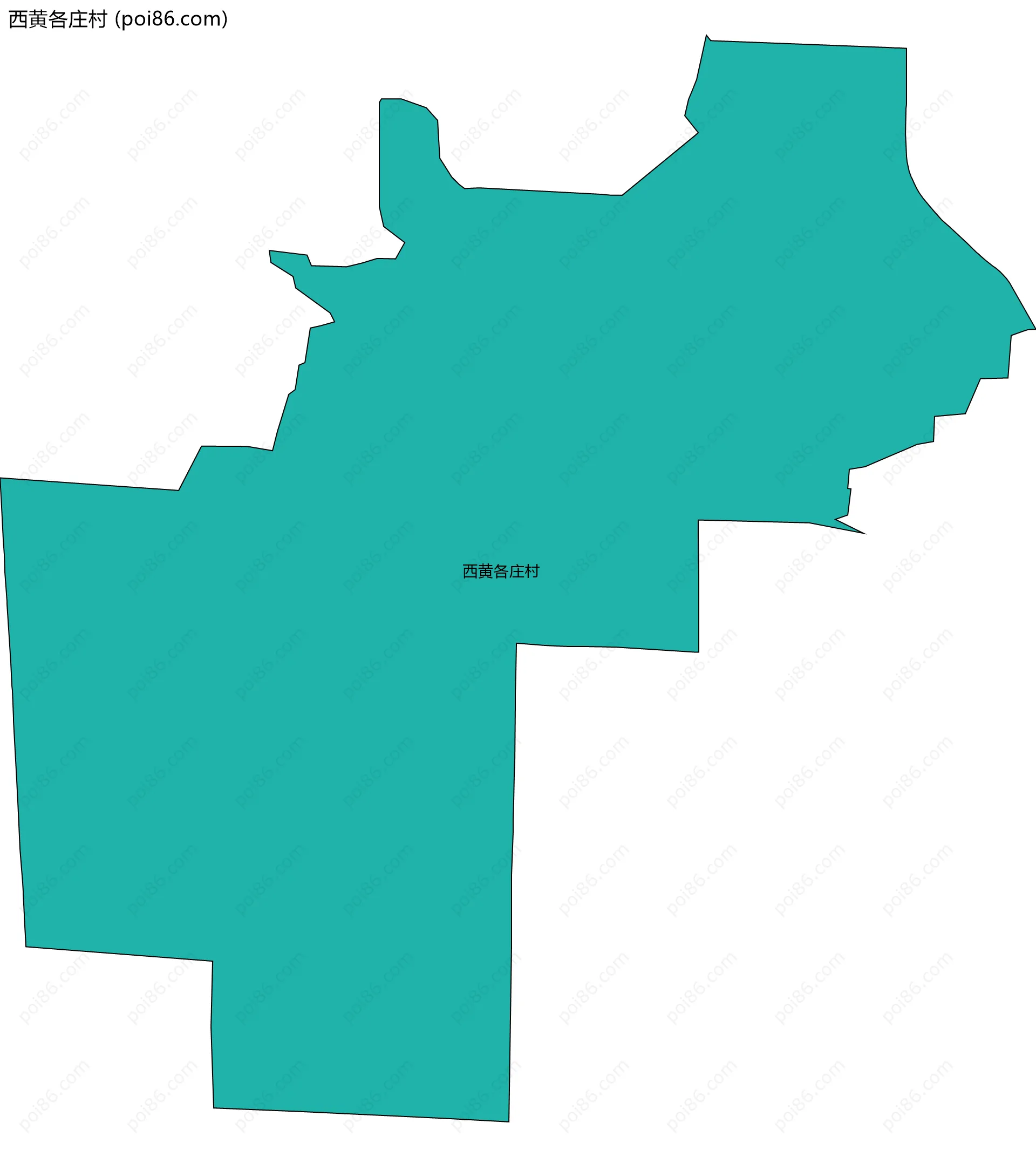 西黄各庄村边界地图
