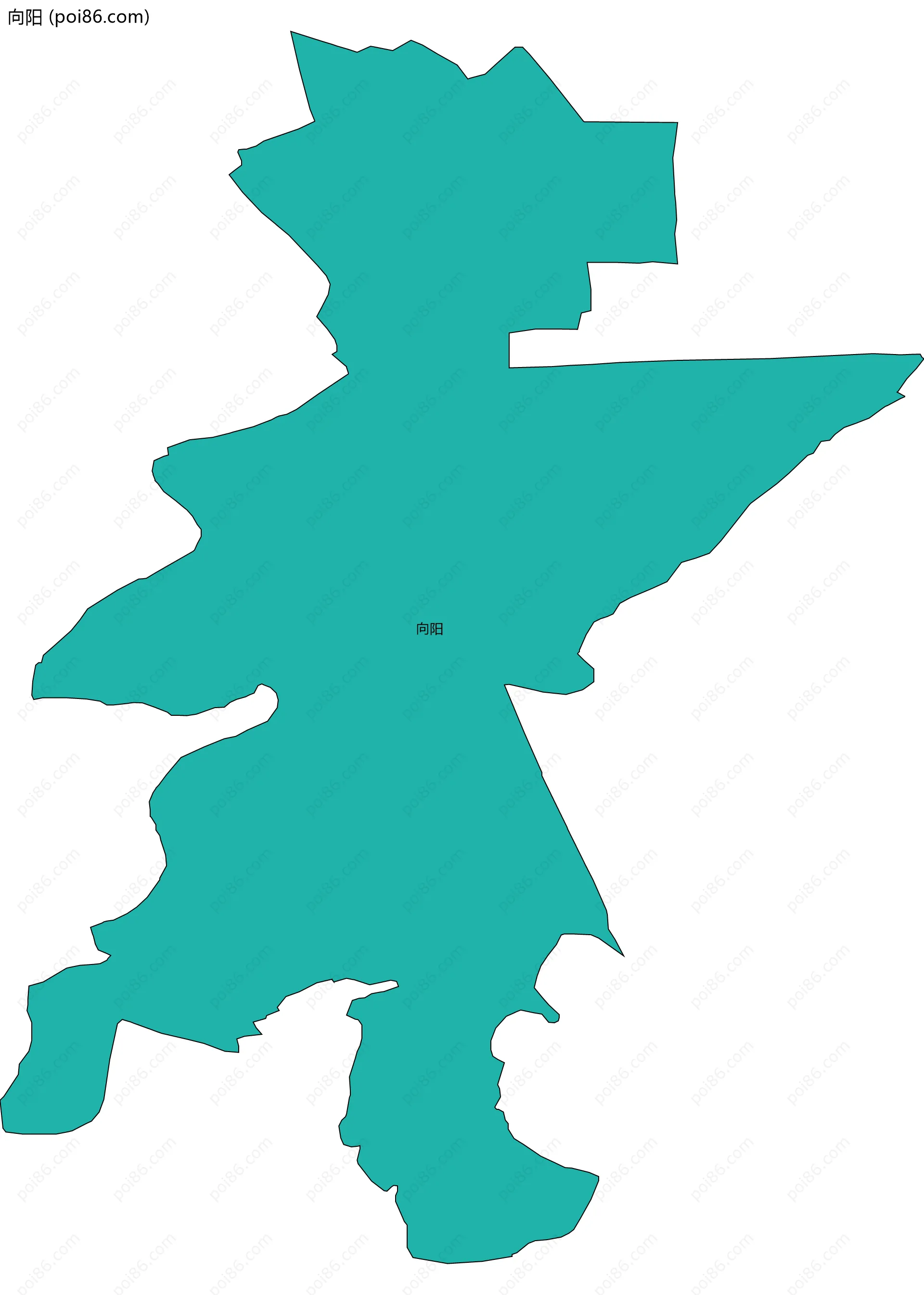 向阳边界地图