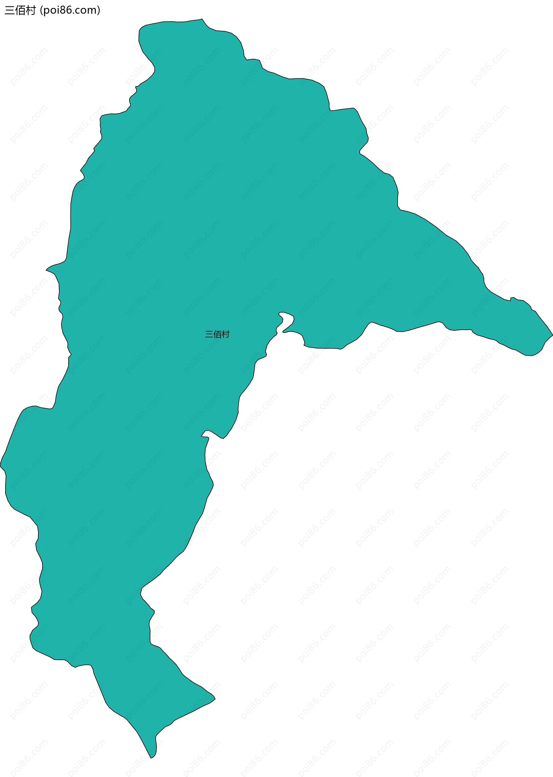 三佰村边界地图