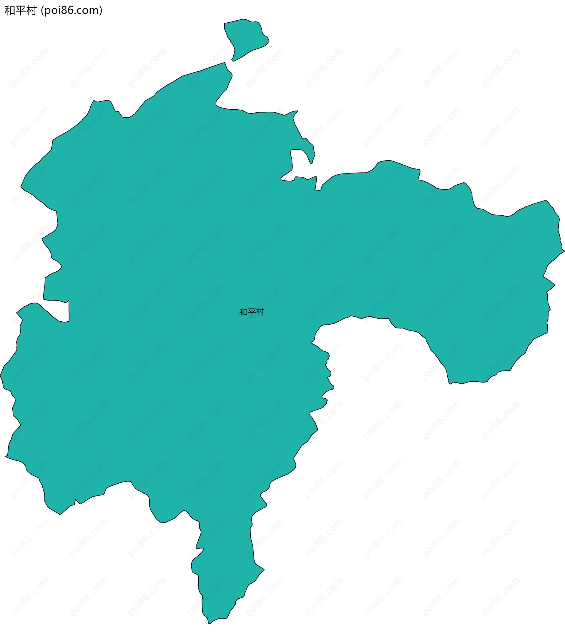 和平村边界地图