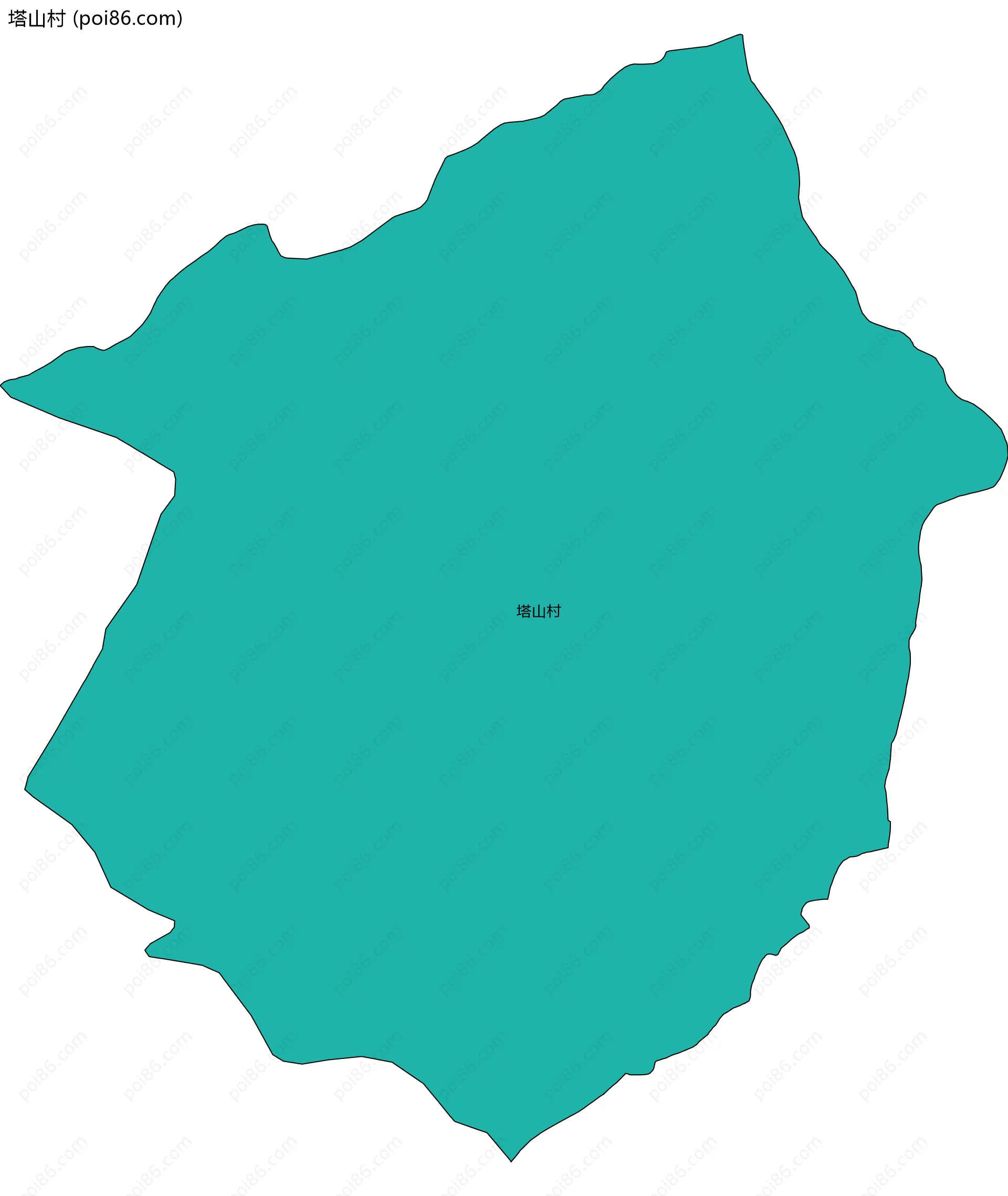 塔山村边界地图