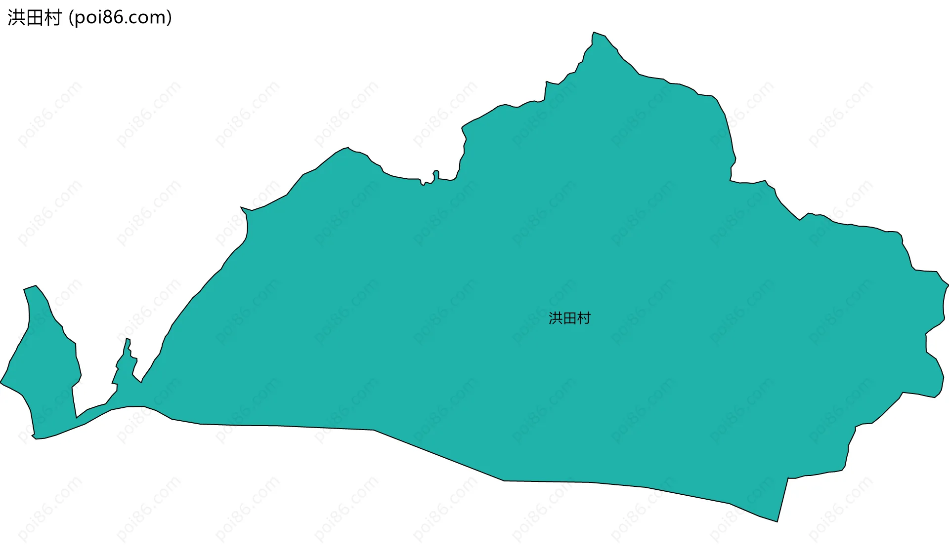 洪田村边界地图