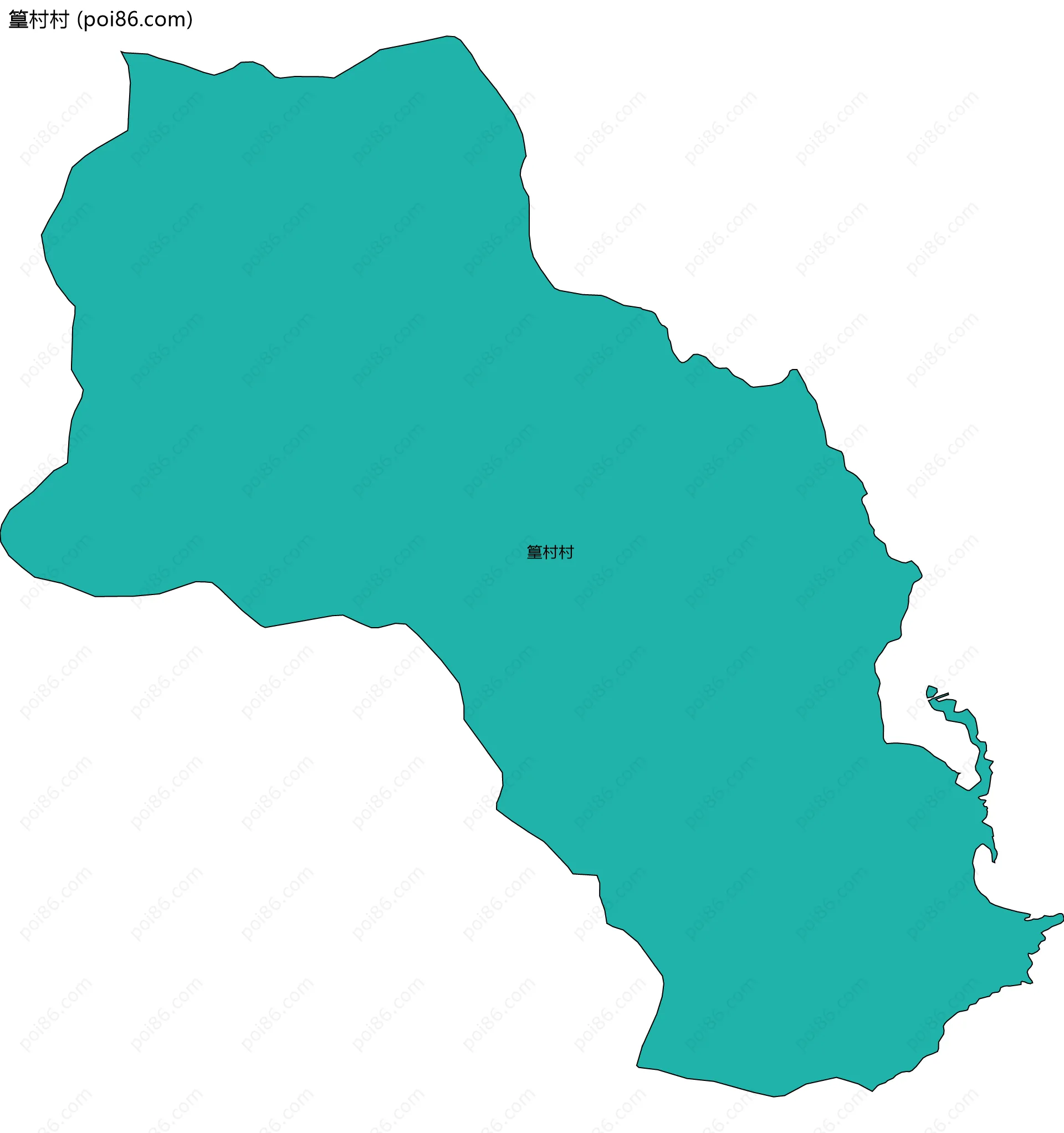 篁村村边界地图