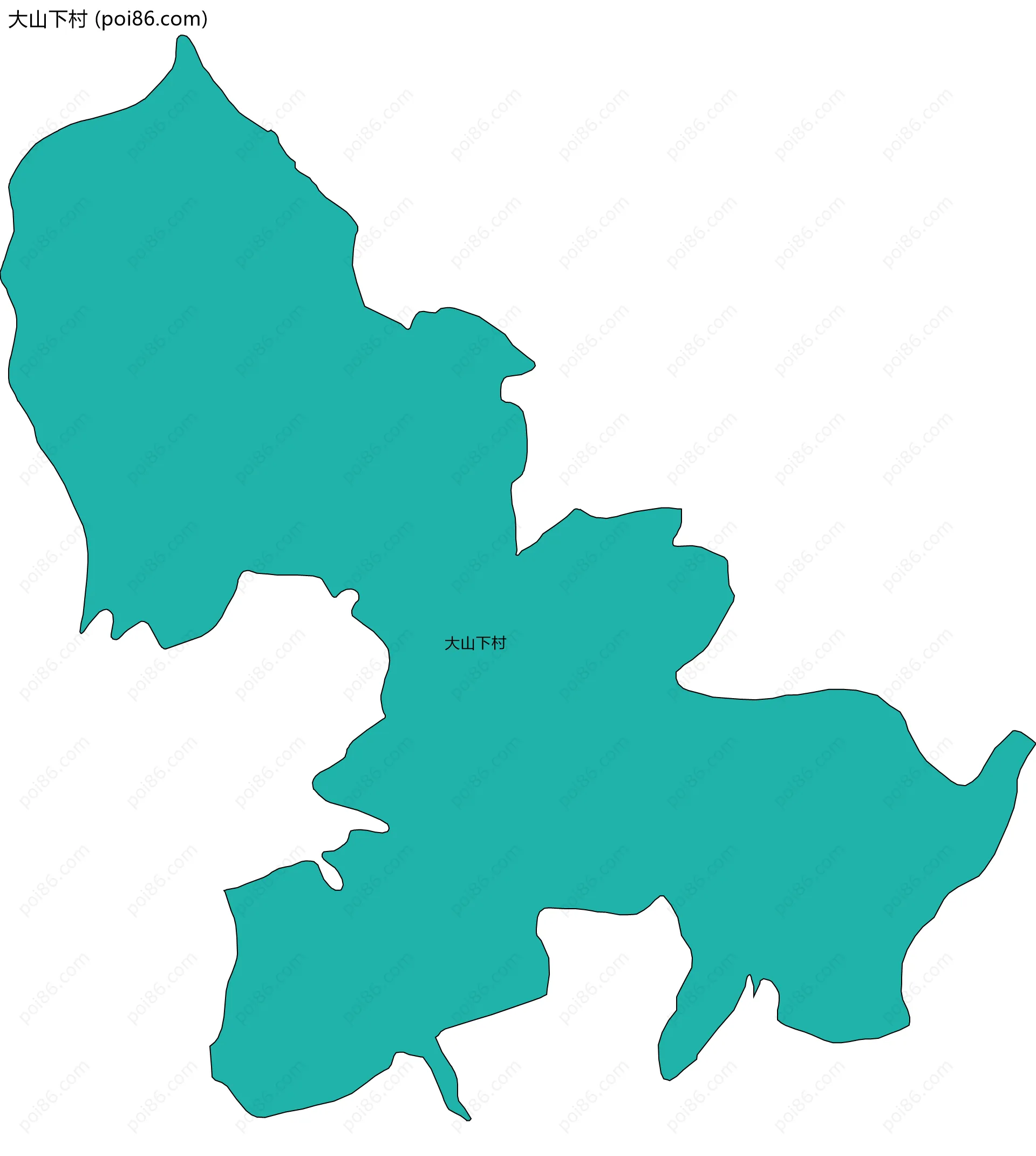 大山下村边界地图