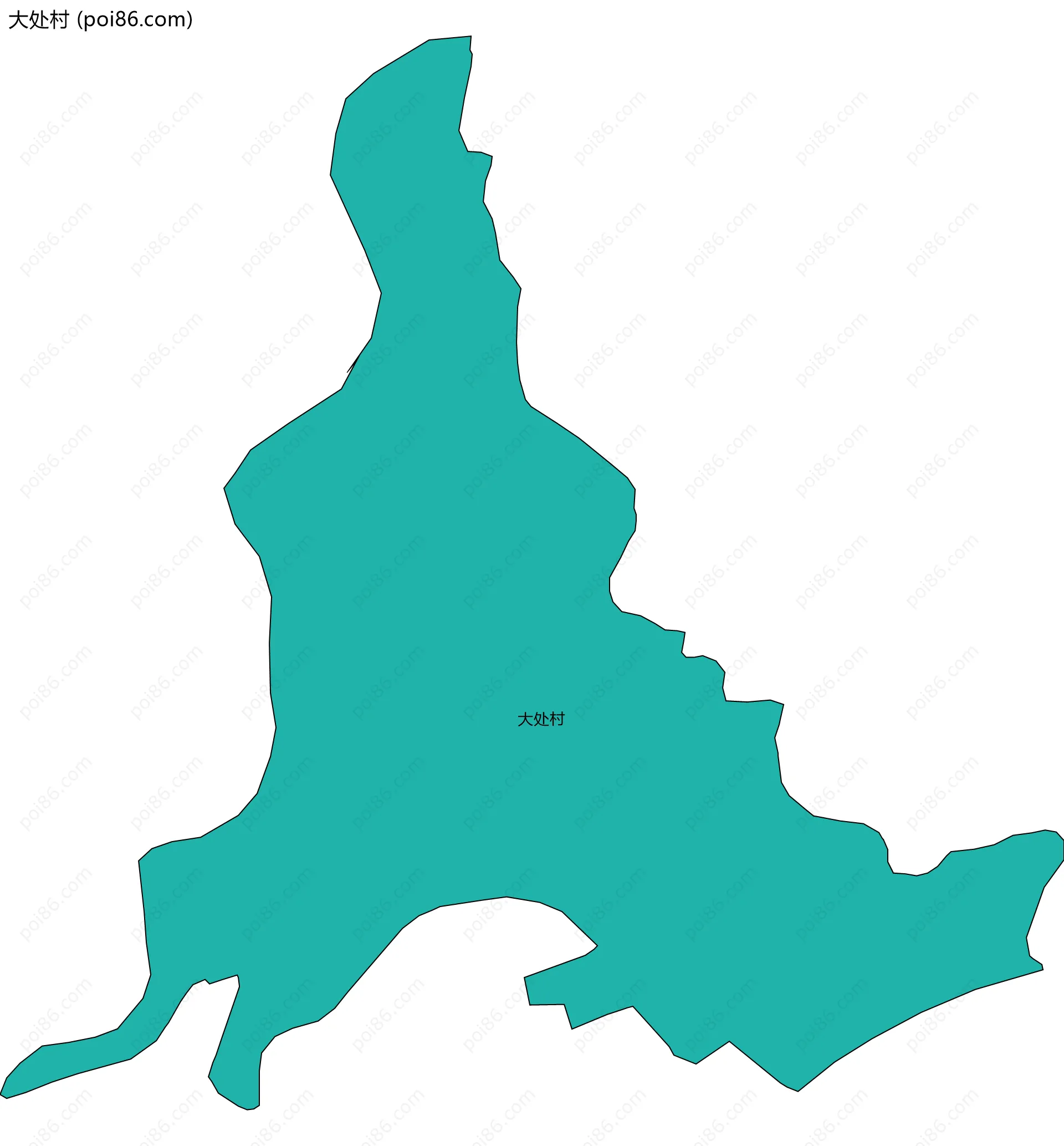 大处村边界地图