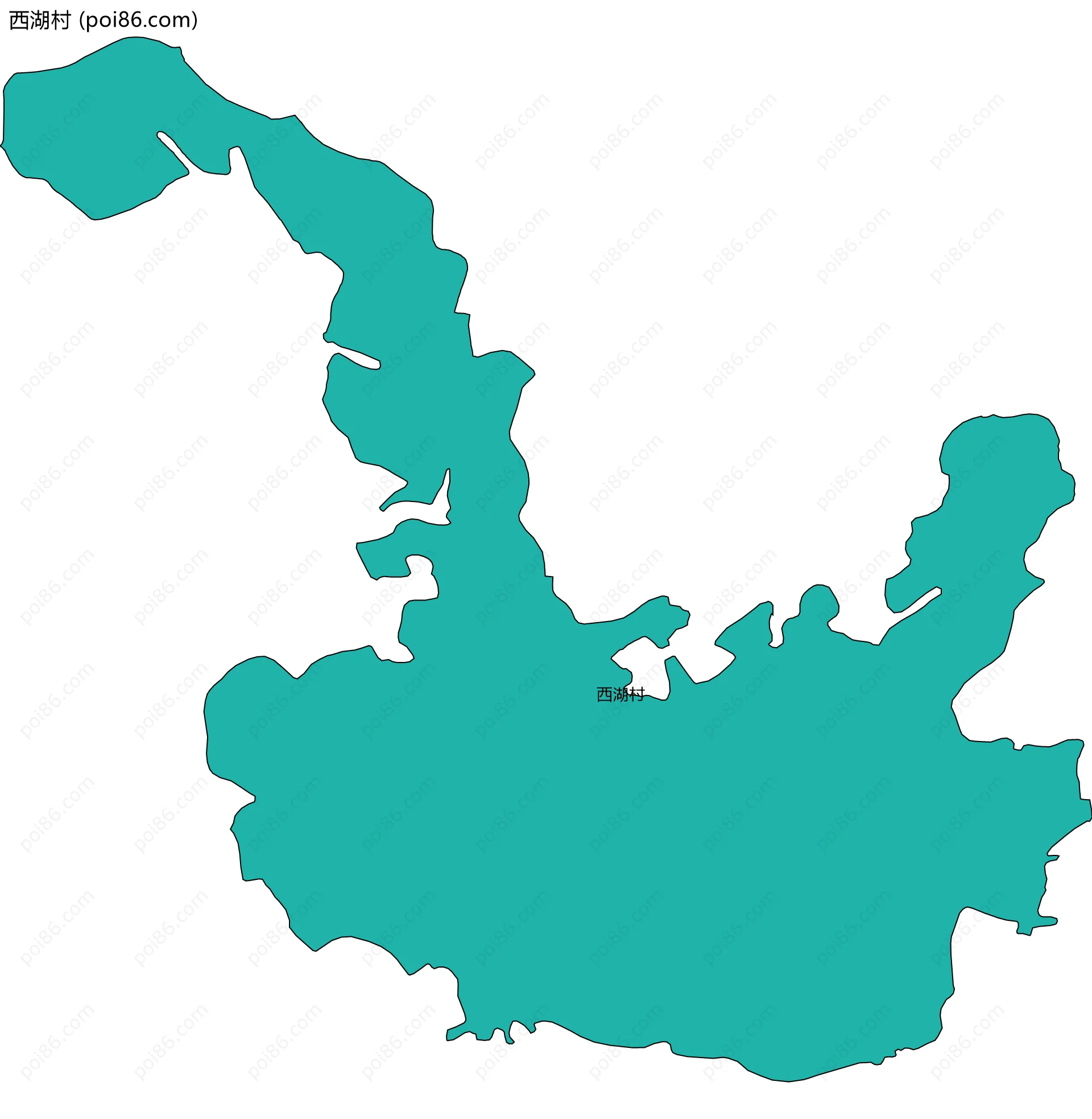 西湖村边界地图