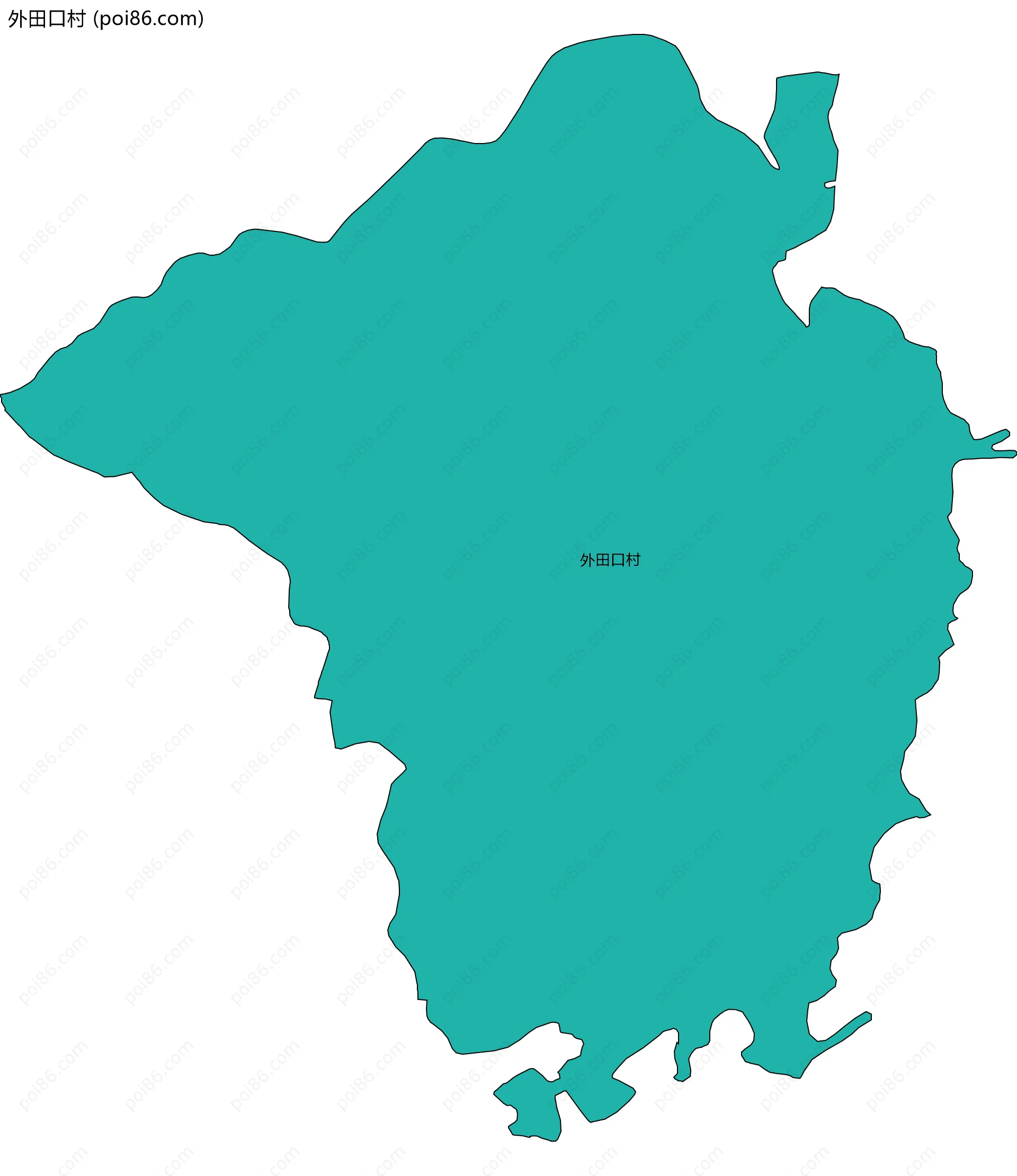 外田口村边界地图