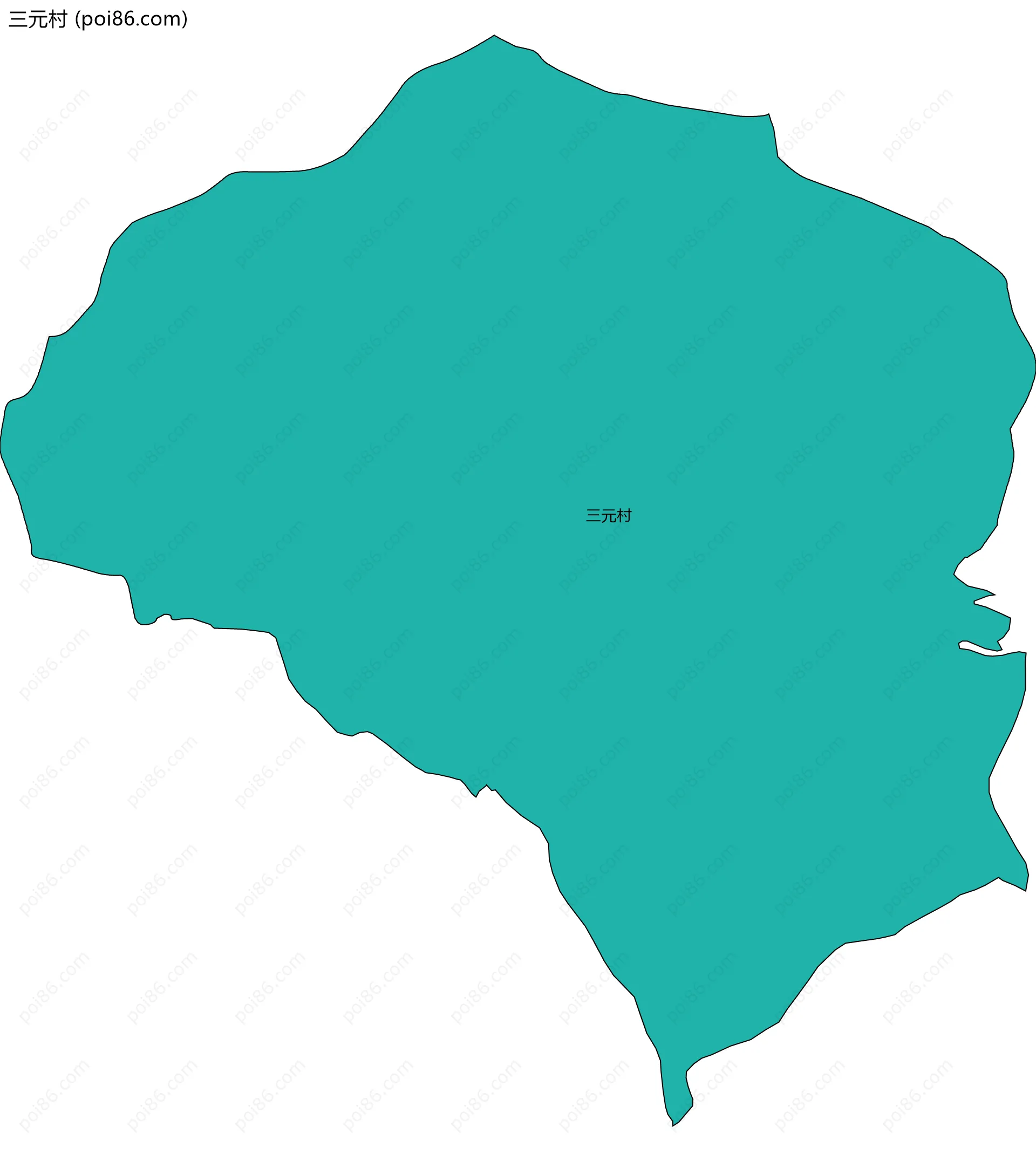 三元村边界地图