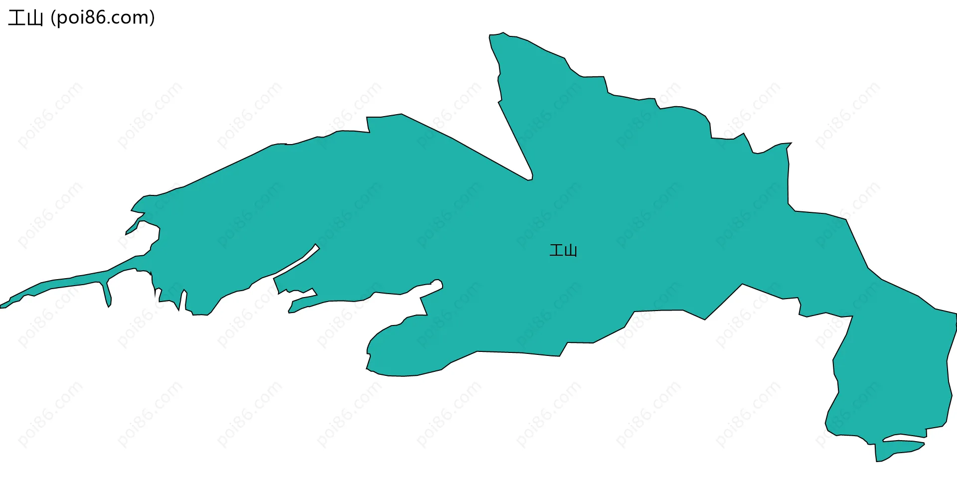 工山边界地图