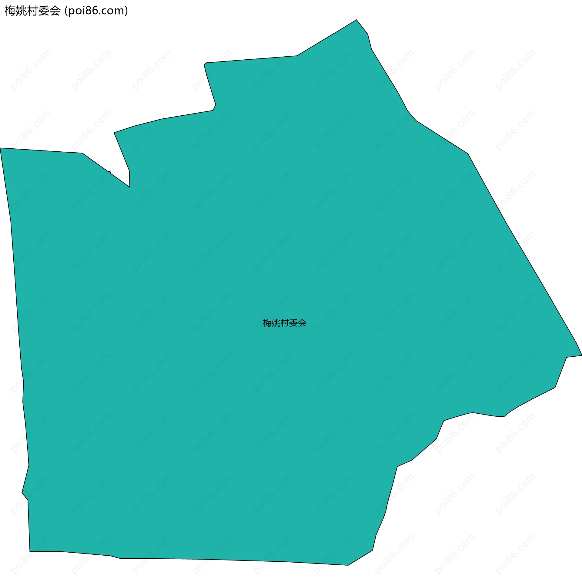 梅姚村委会边界地图