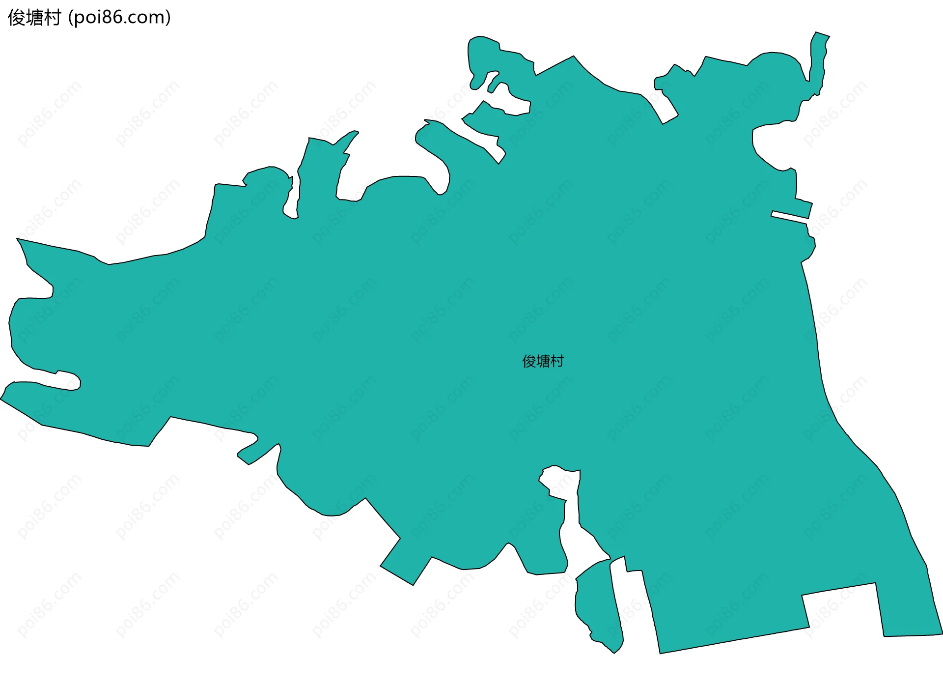 俊塘村边界地图