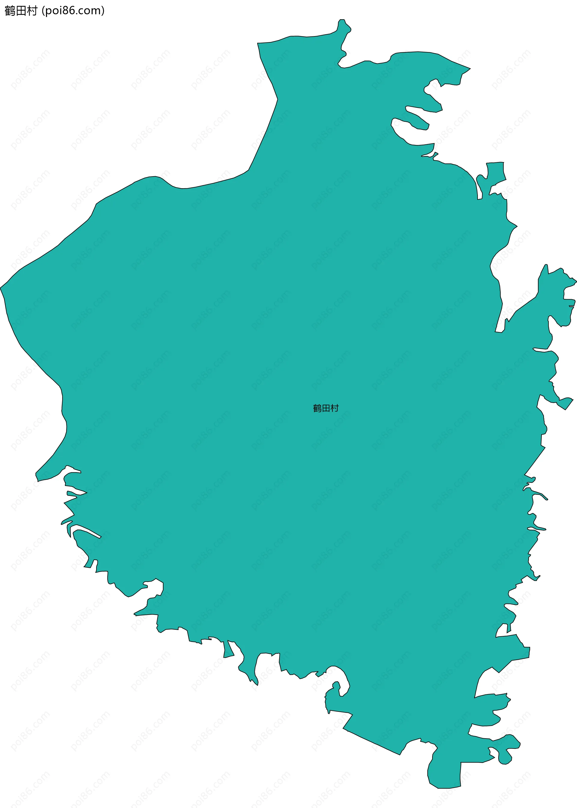 鹤田村边界地图