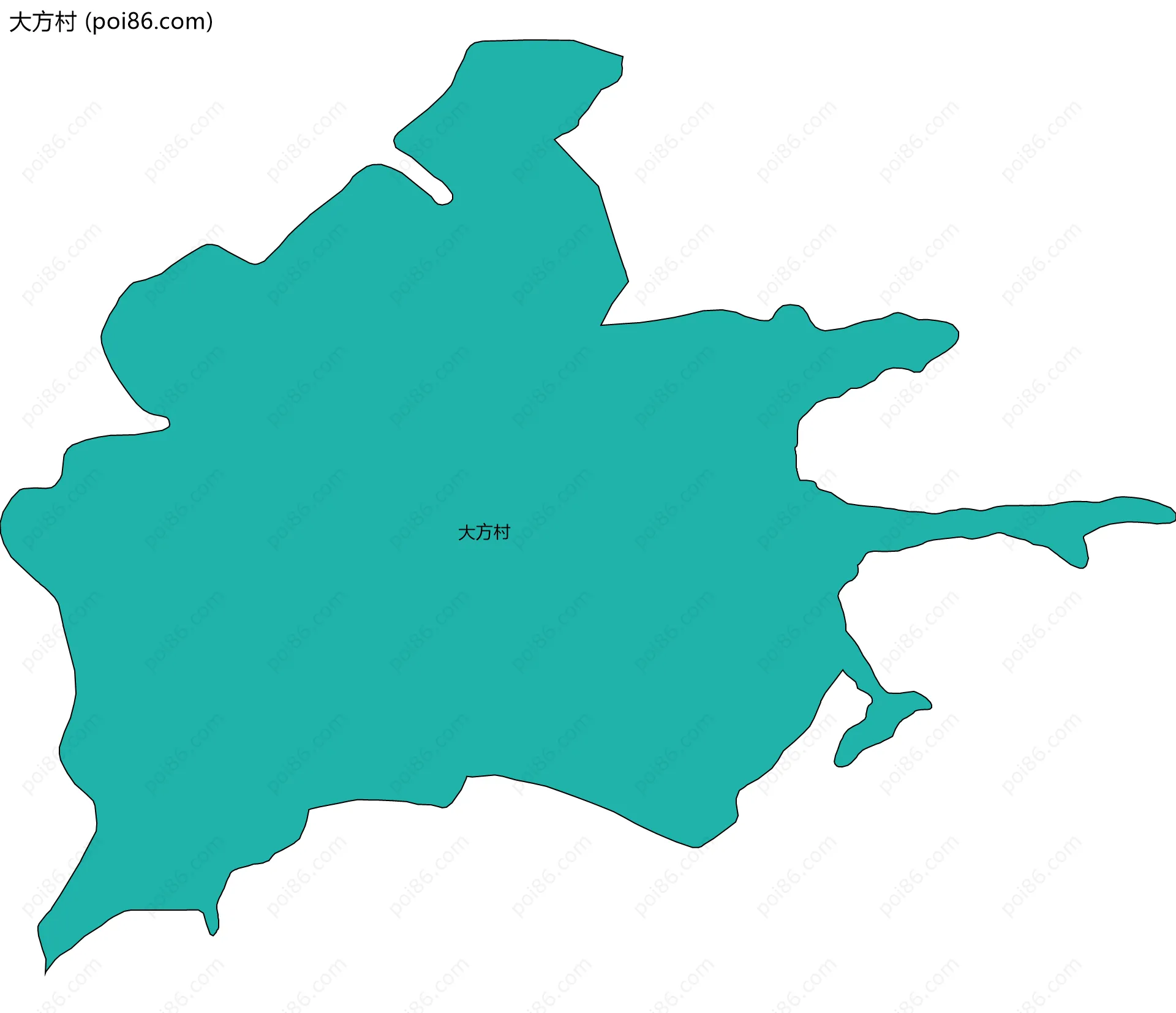 大方村边界地图