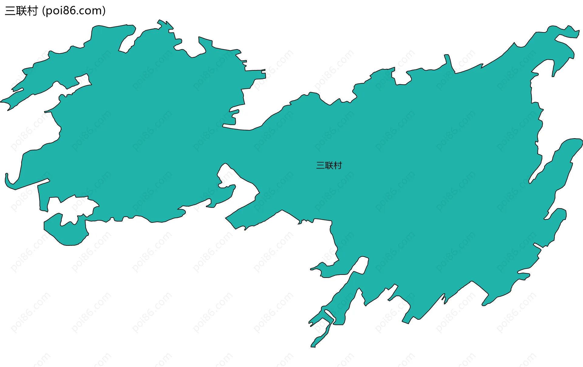 三联村边界地图