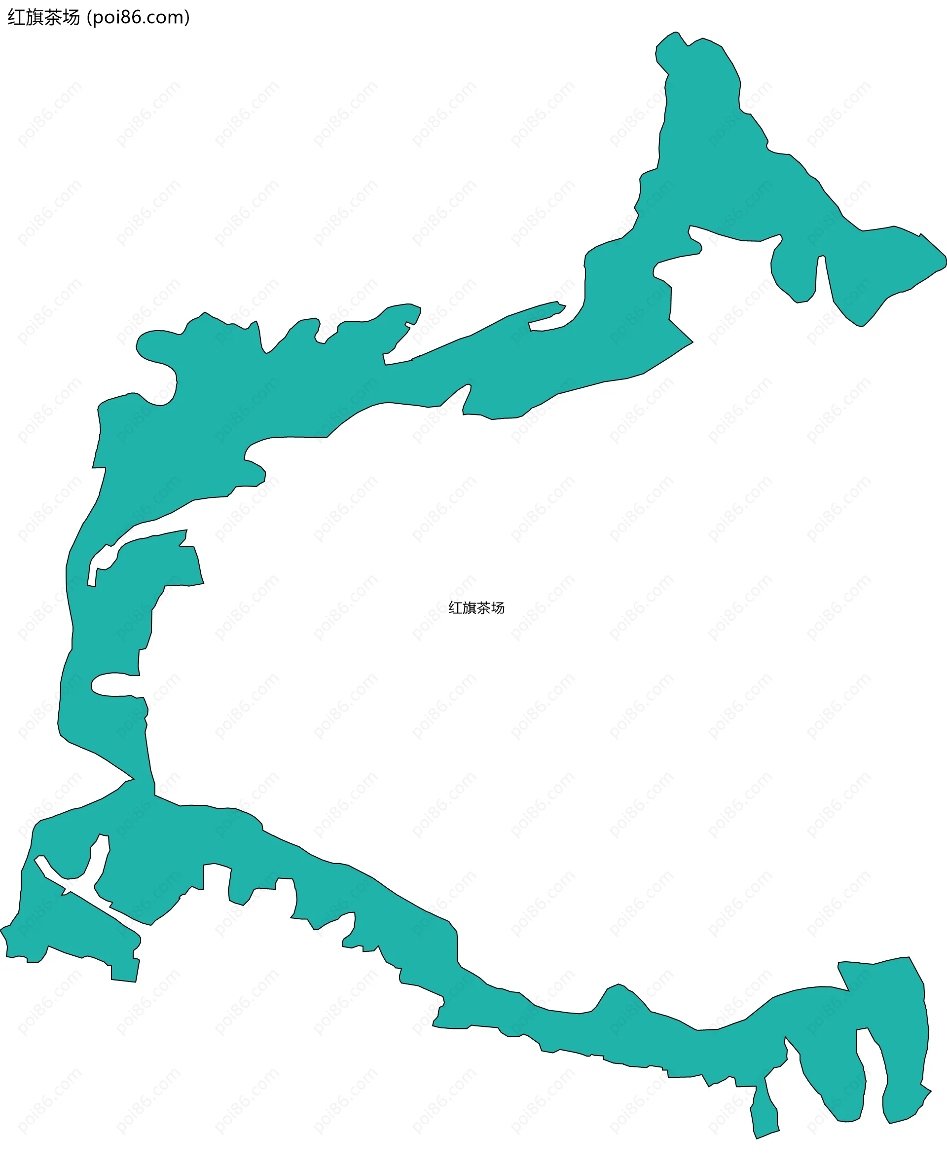 红旗茶场边界地图