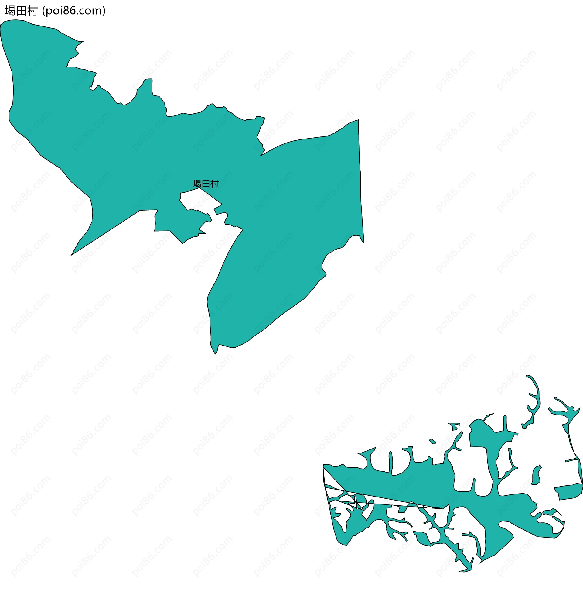 堨田村边界地图