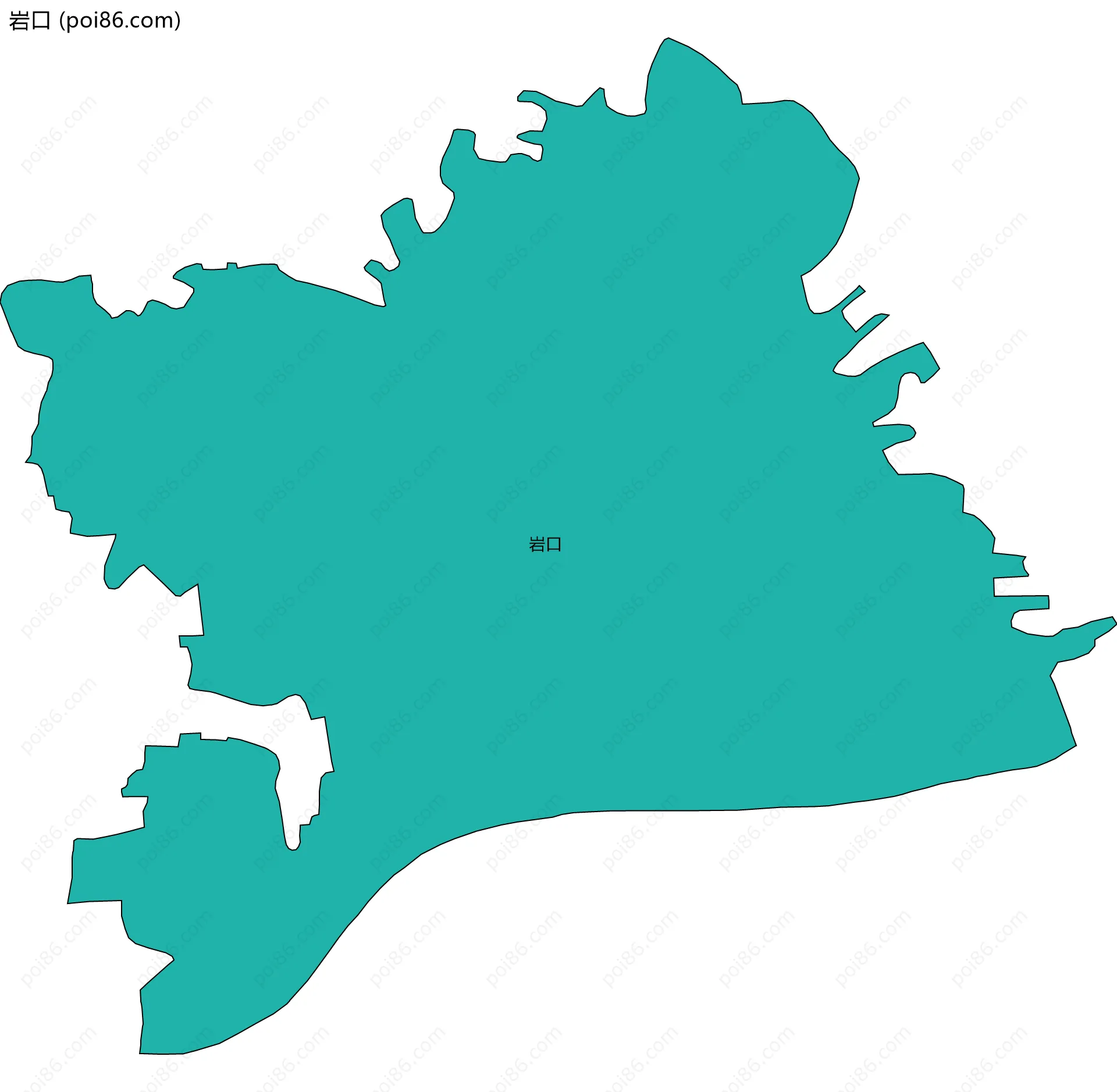 岩口边界地图