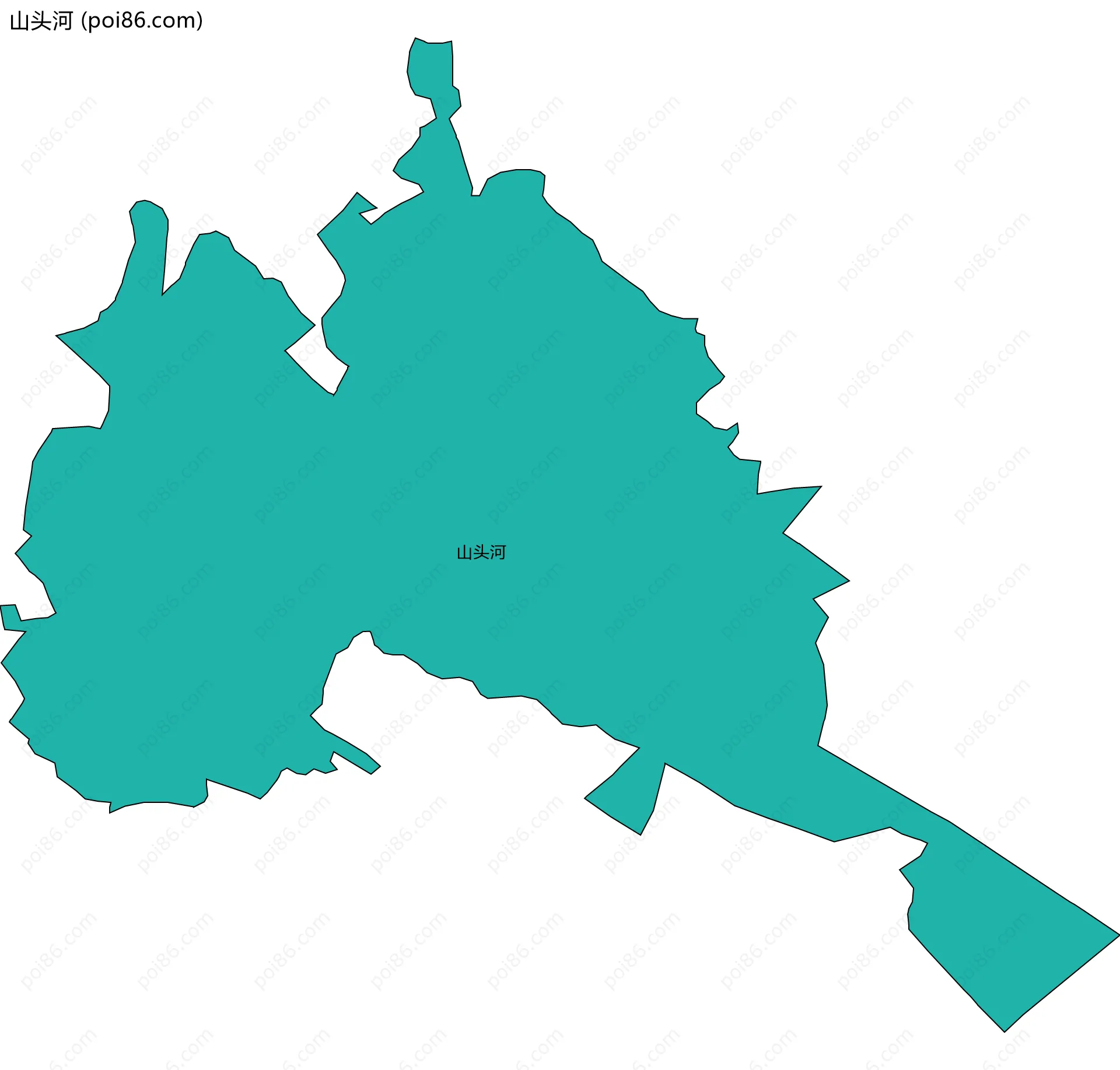 山头河边界地图