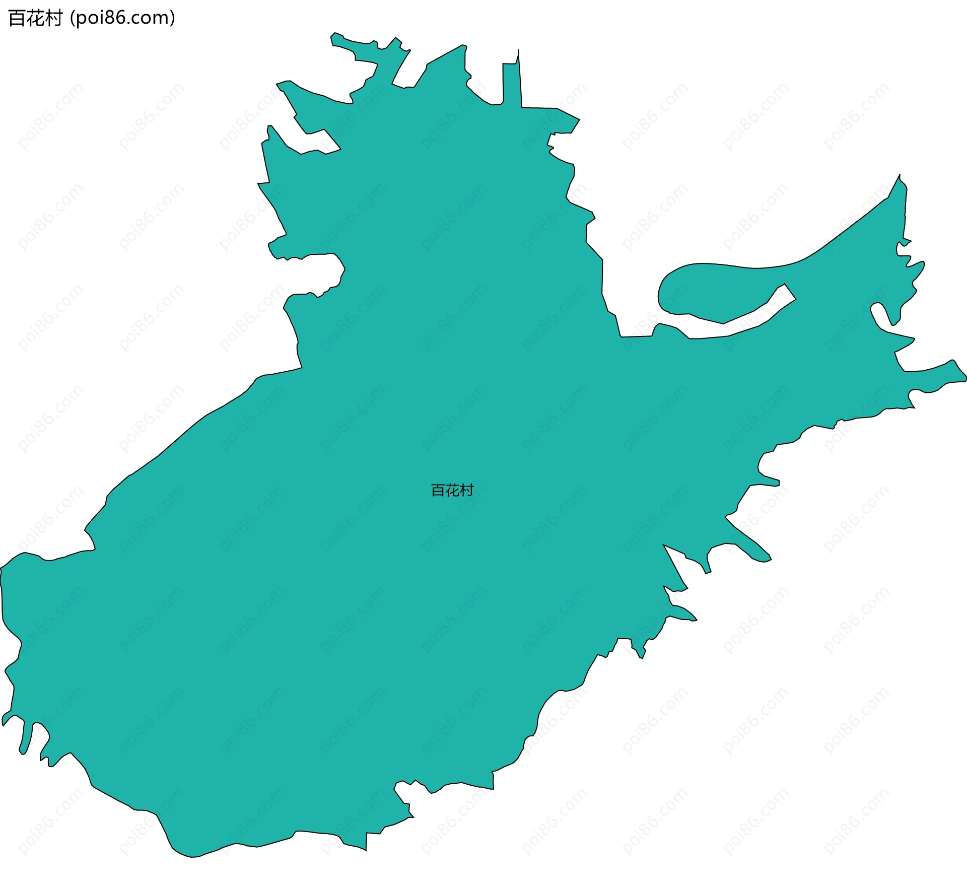 百花村边界地图