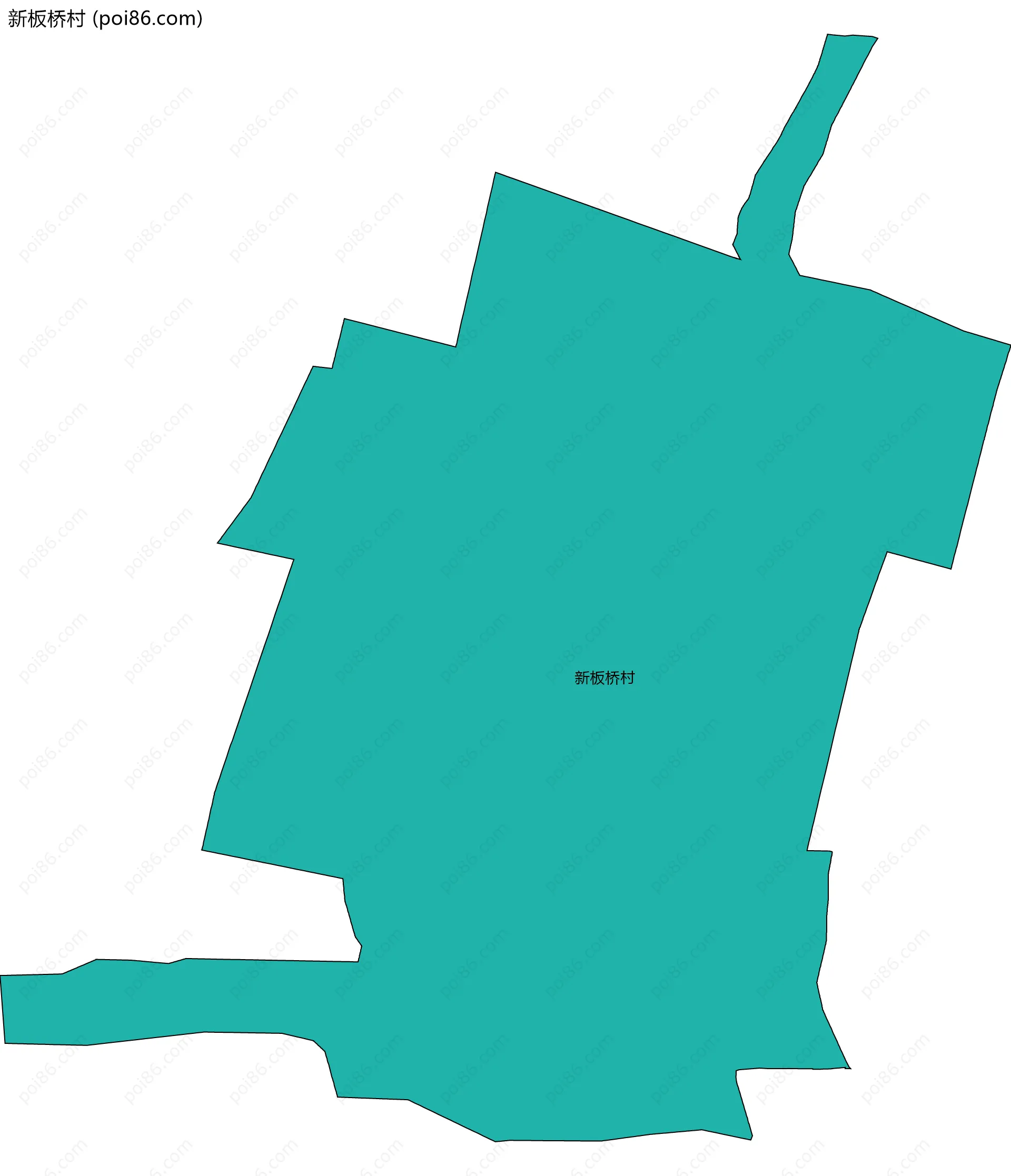 新板桥村边界地图