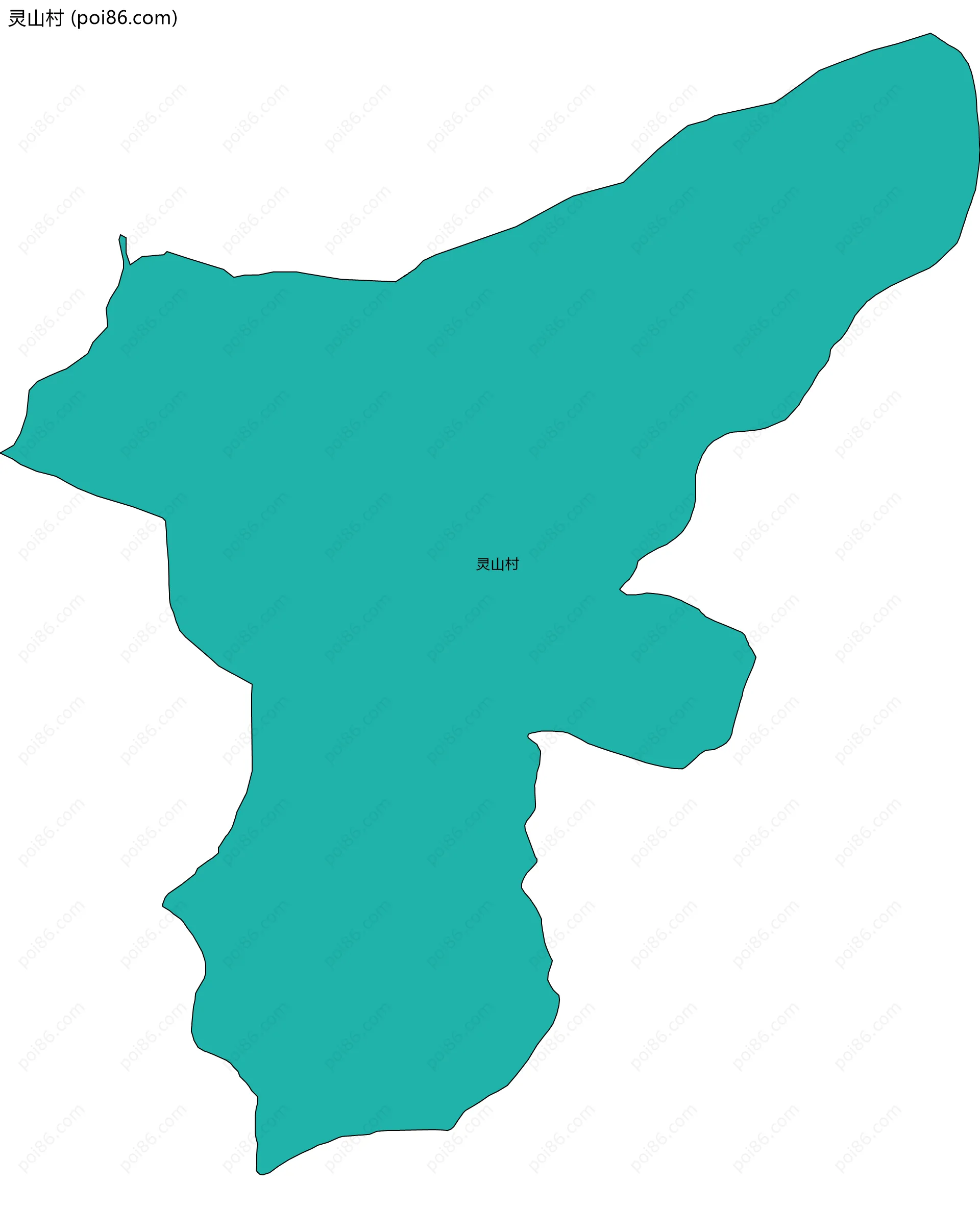 灵山村边界地图