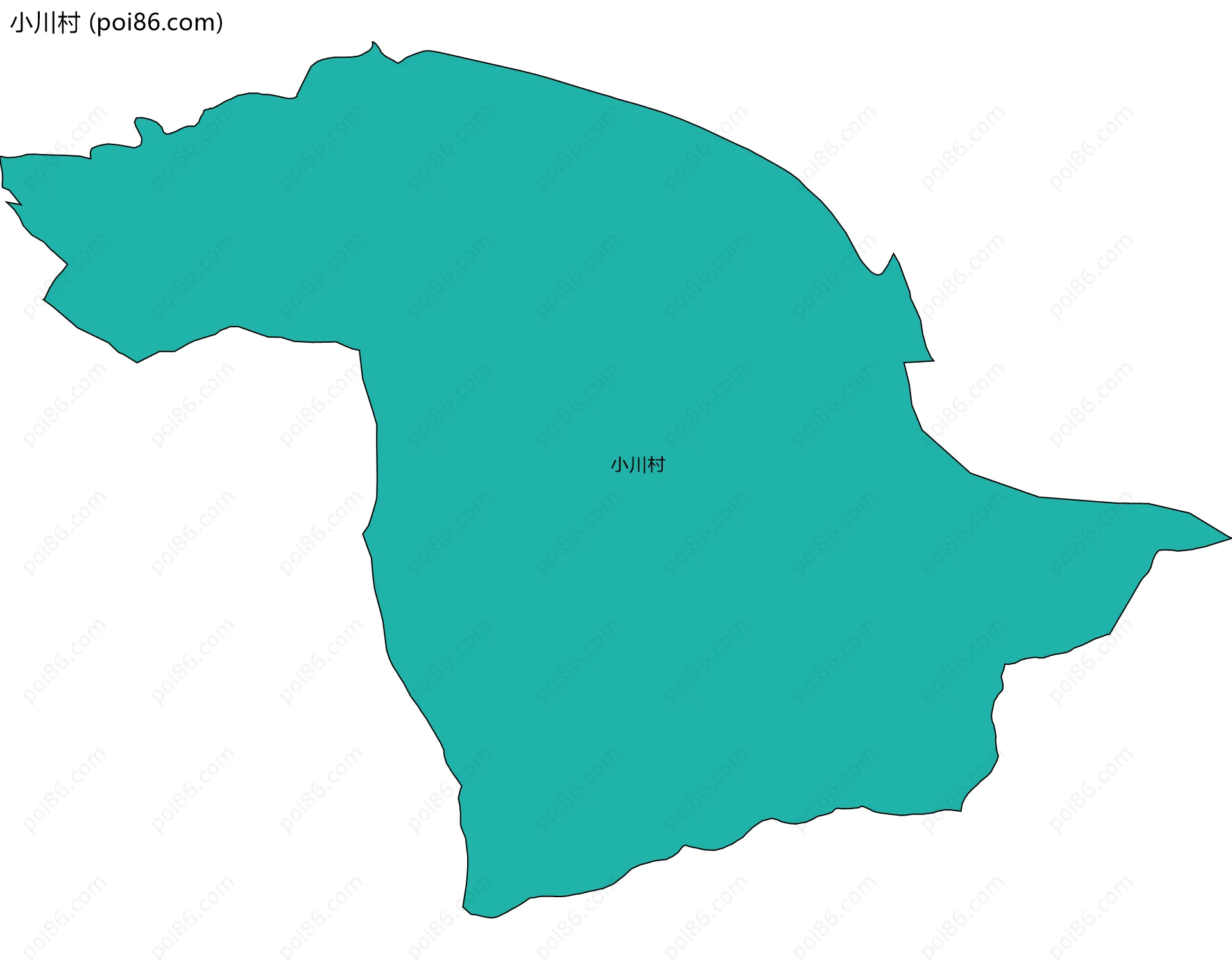 小川村边界地图