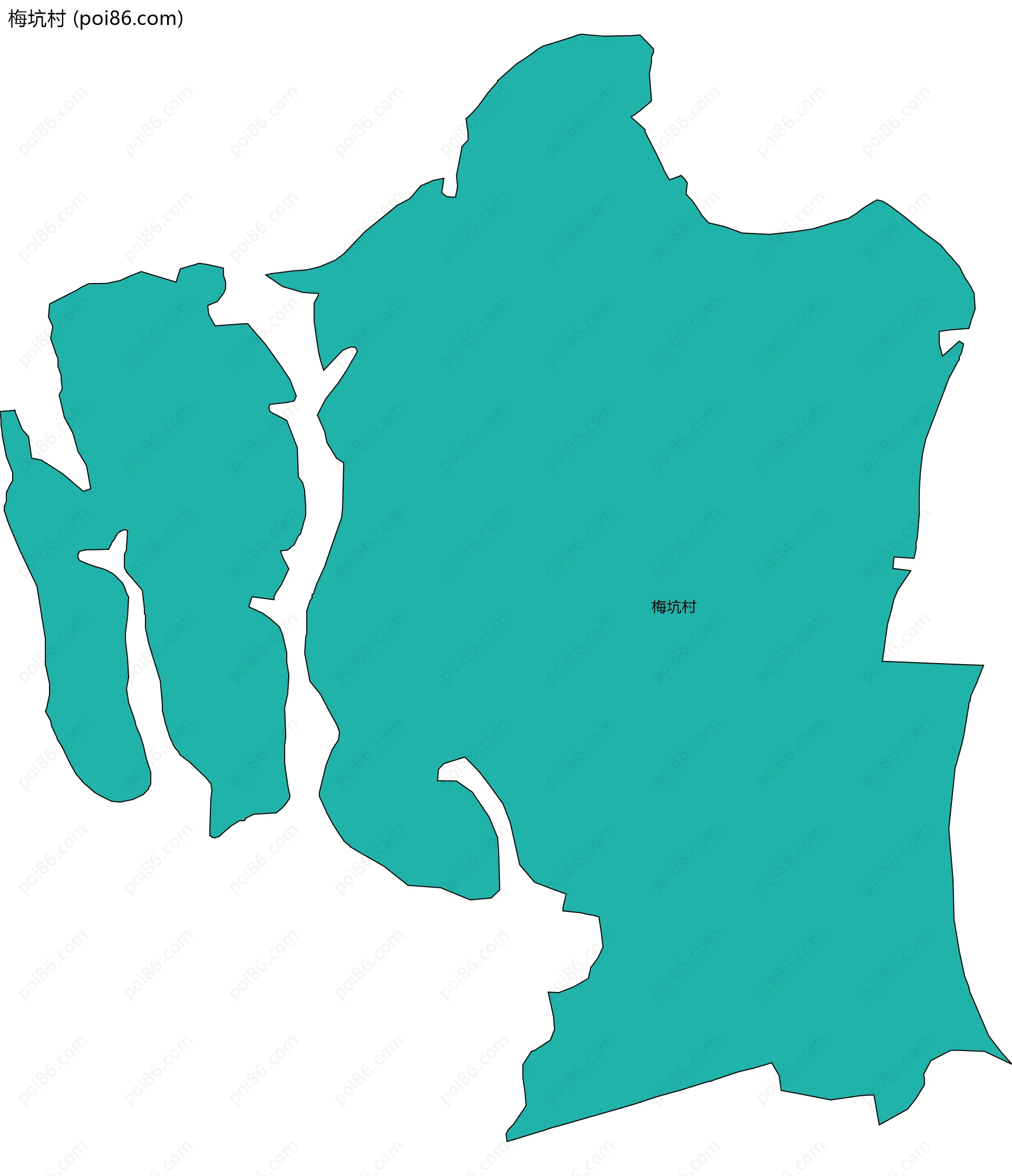 梅坑村边界地图