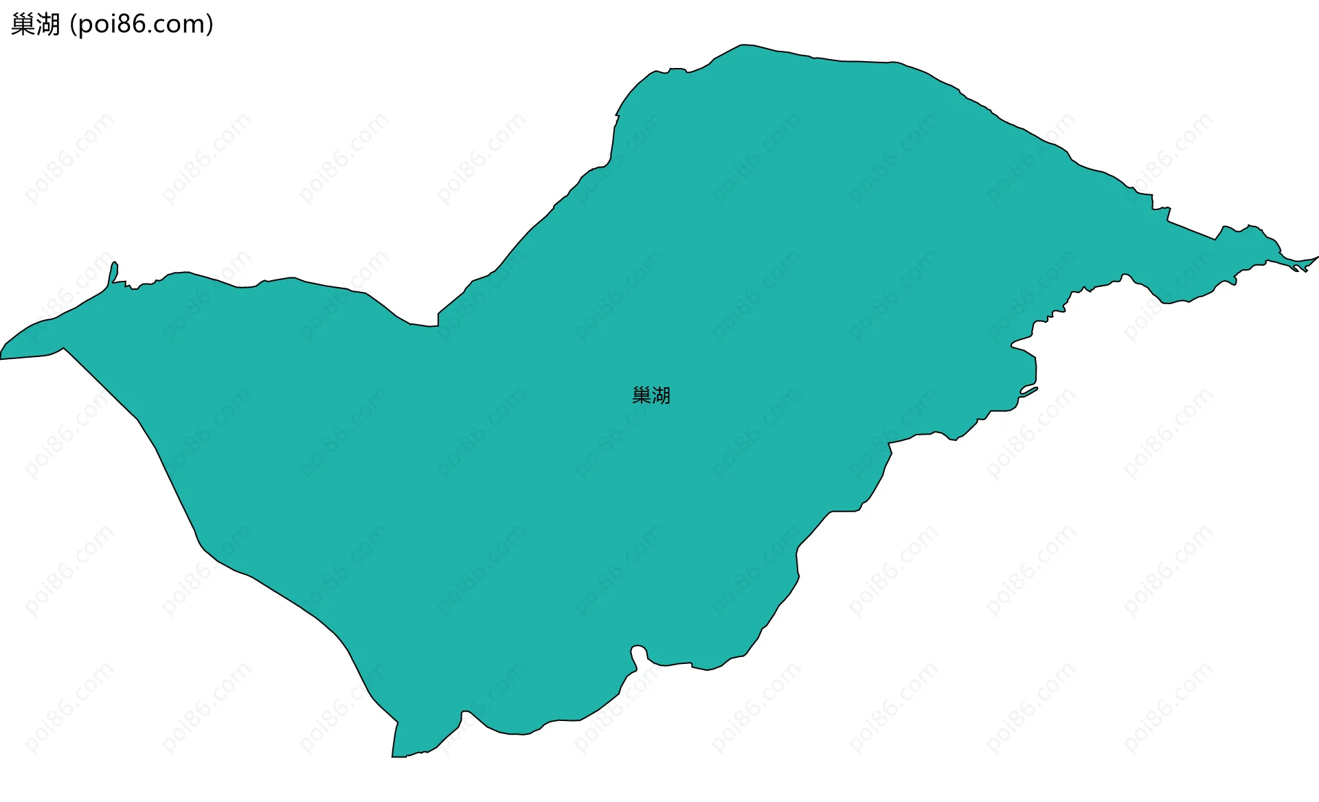 巢湖边界地图(五级行政区划)