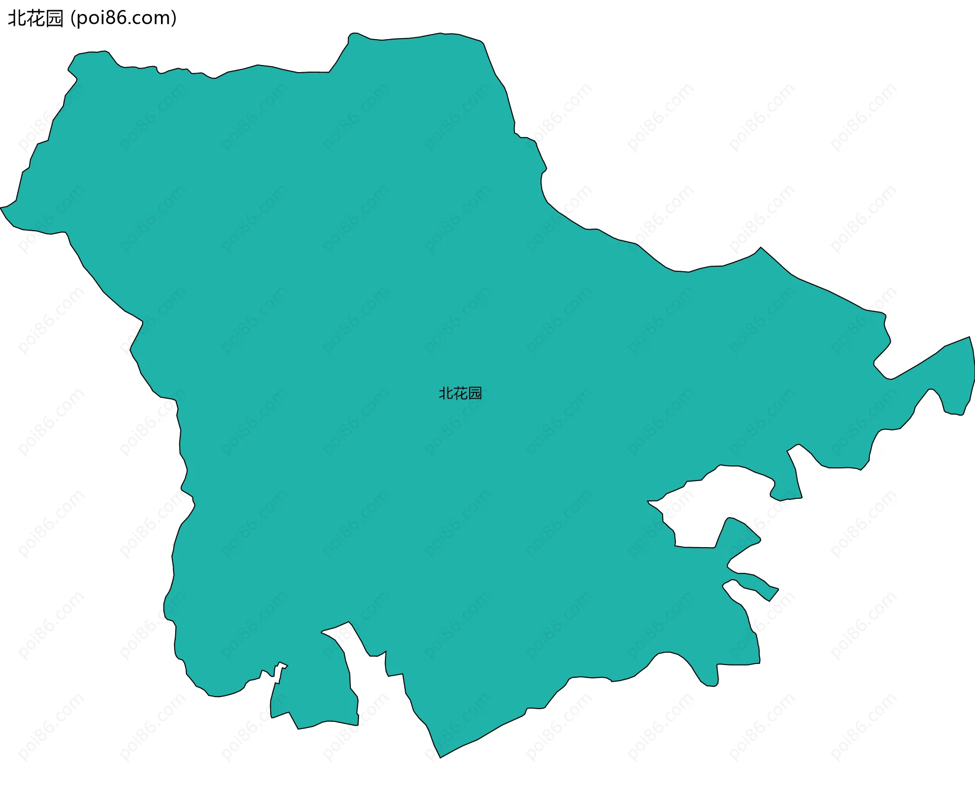 北花园边界地图