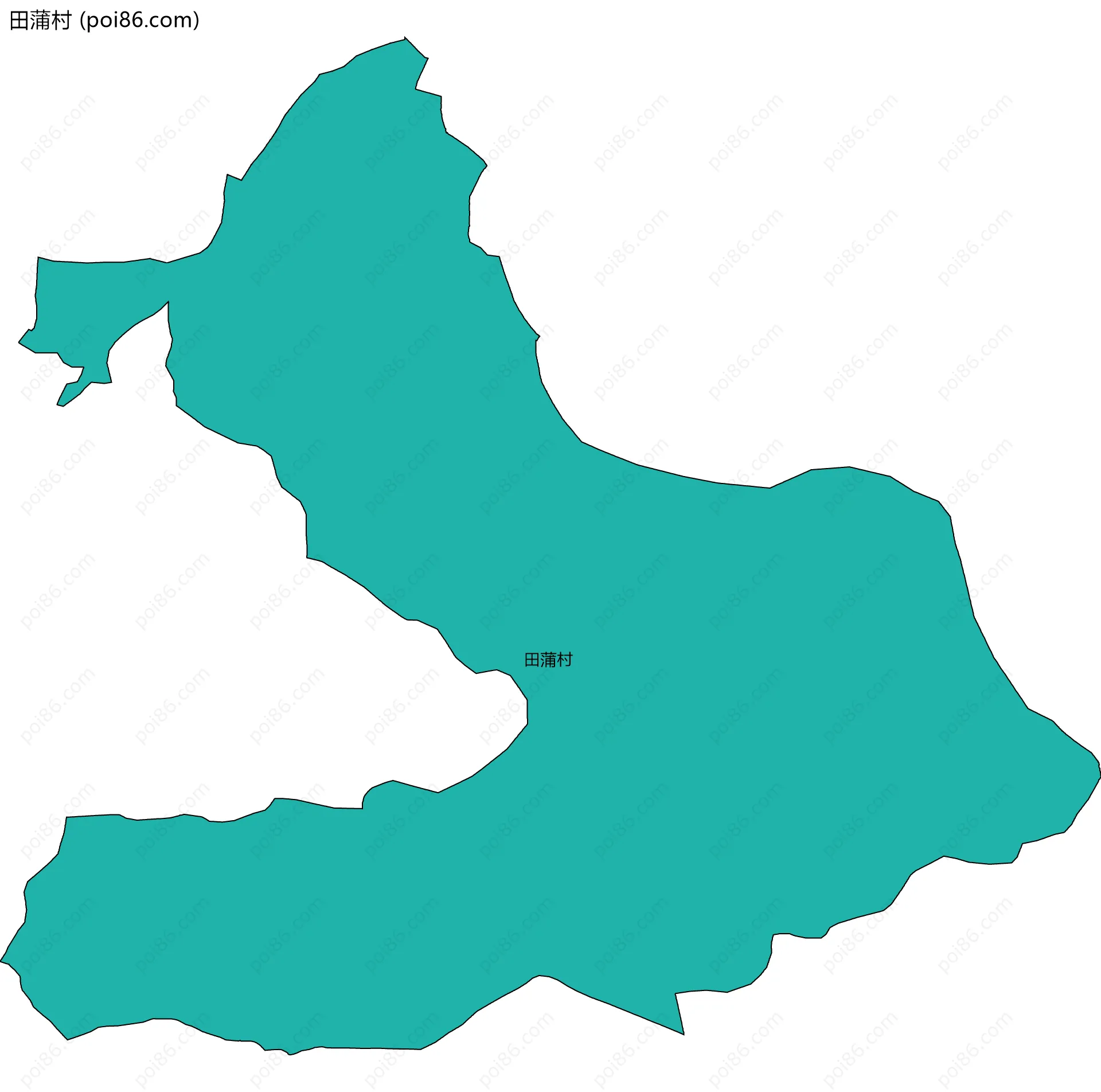 田蒲村边界地图