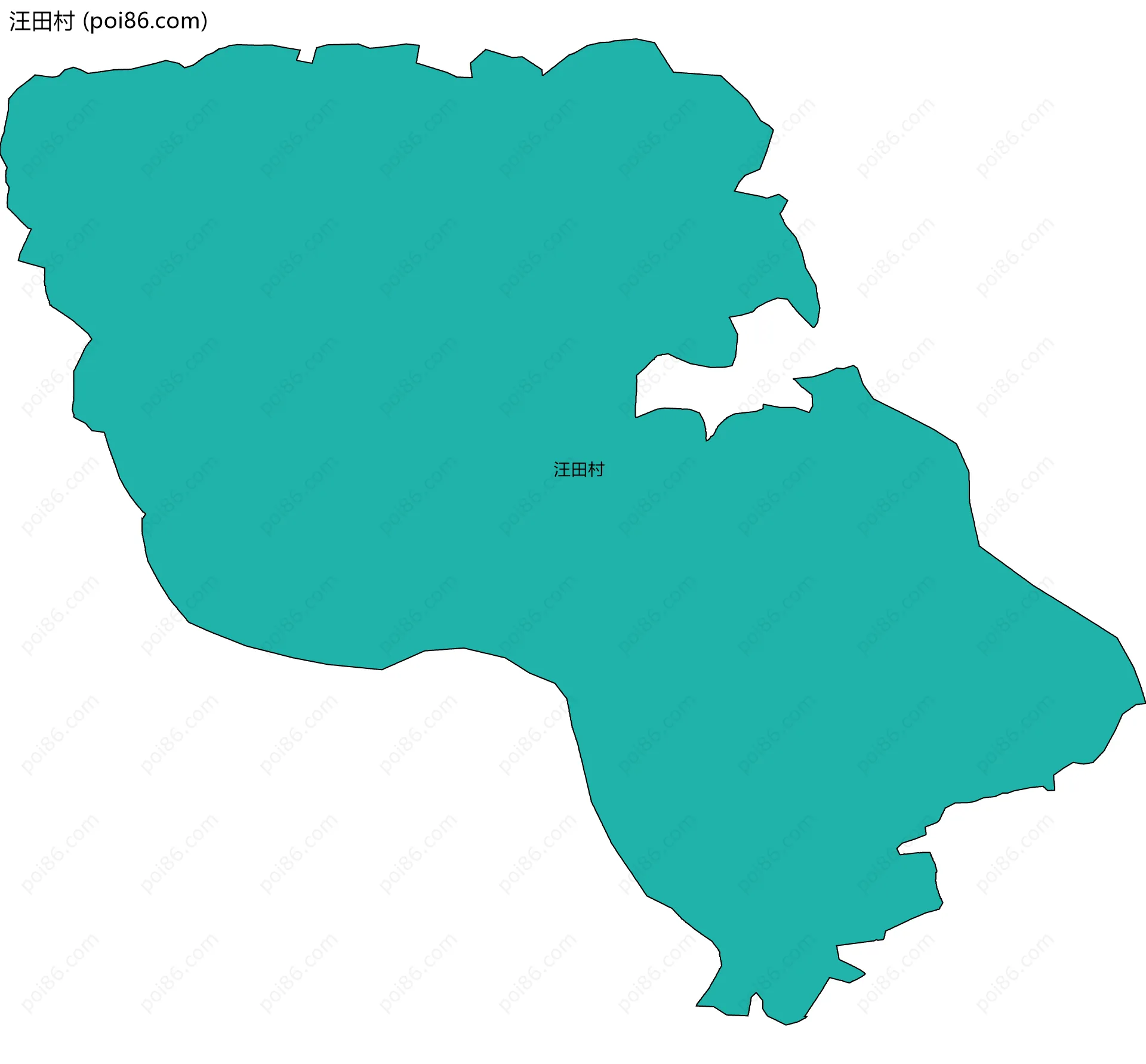 汪田村边界地图