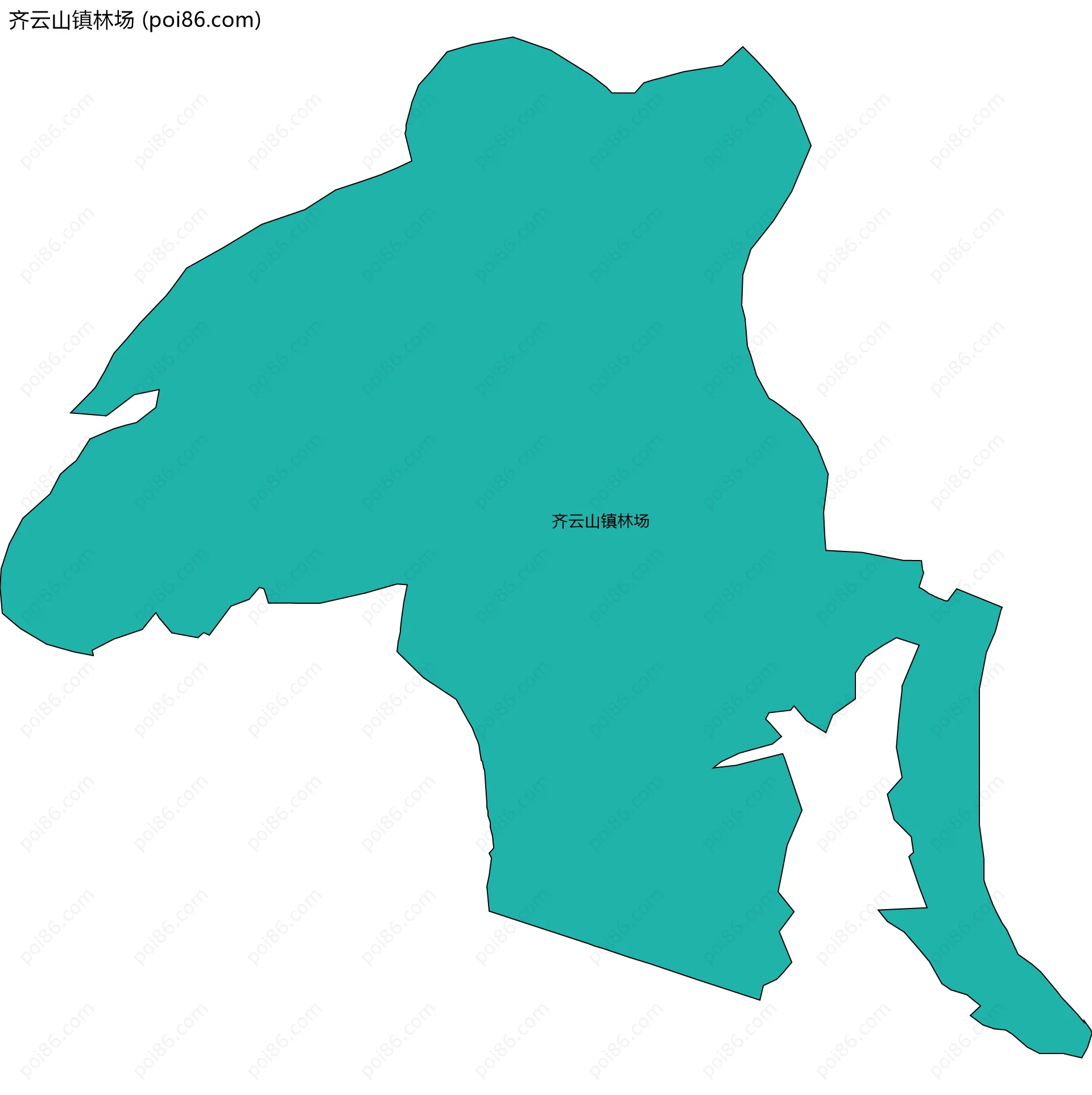 齐云山镇林场边界地图