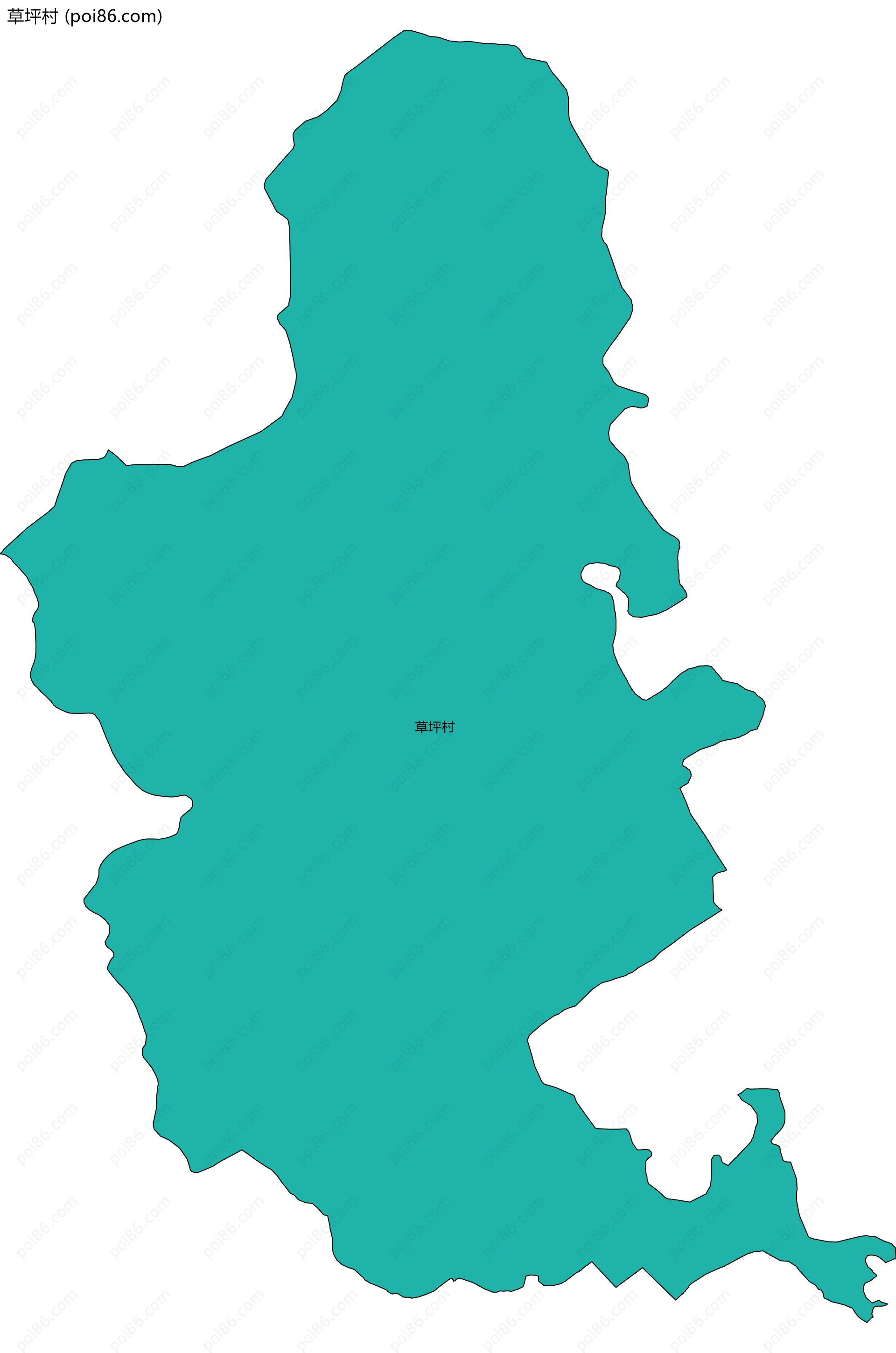 草坪村边界地图