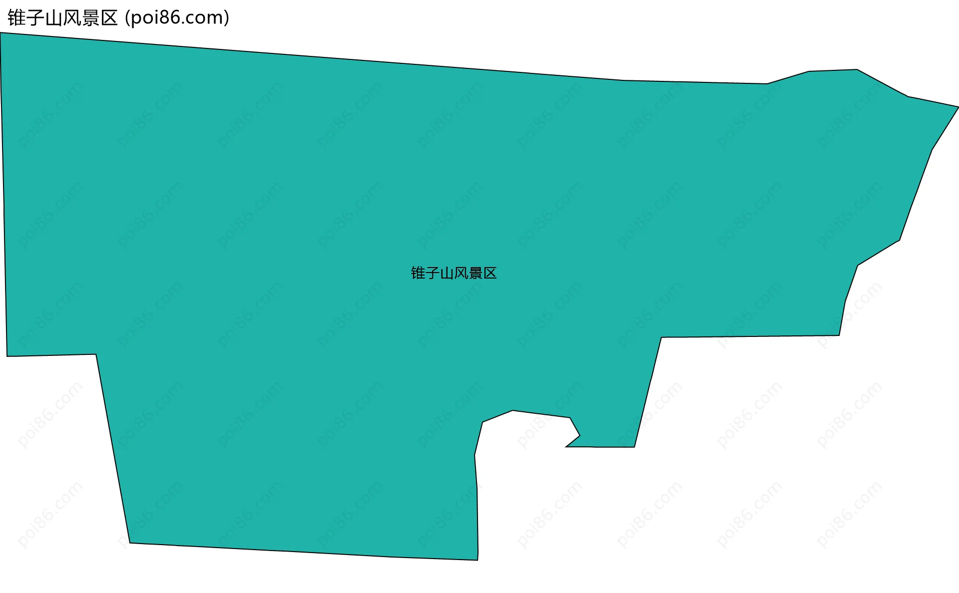 锥子山风景区边界地图(五级行政区划)