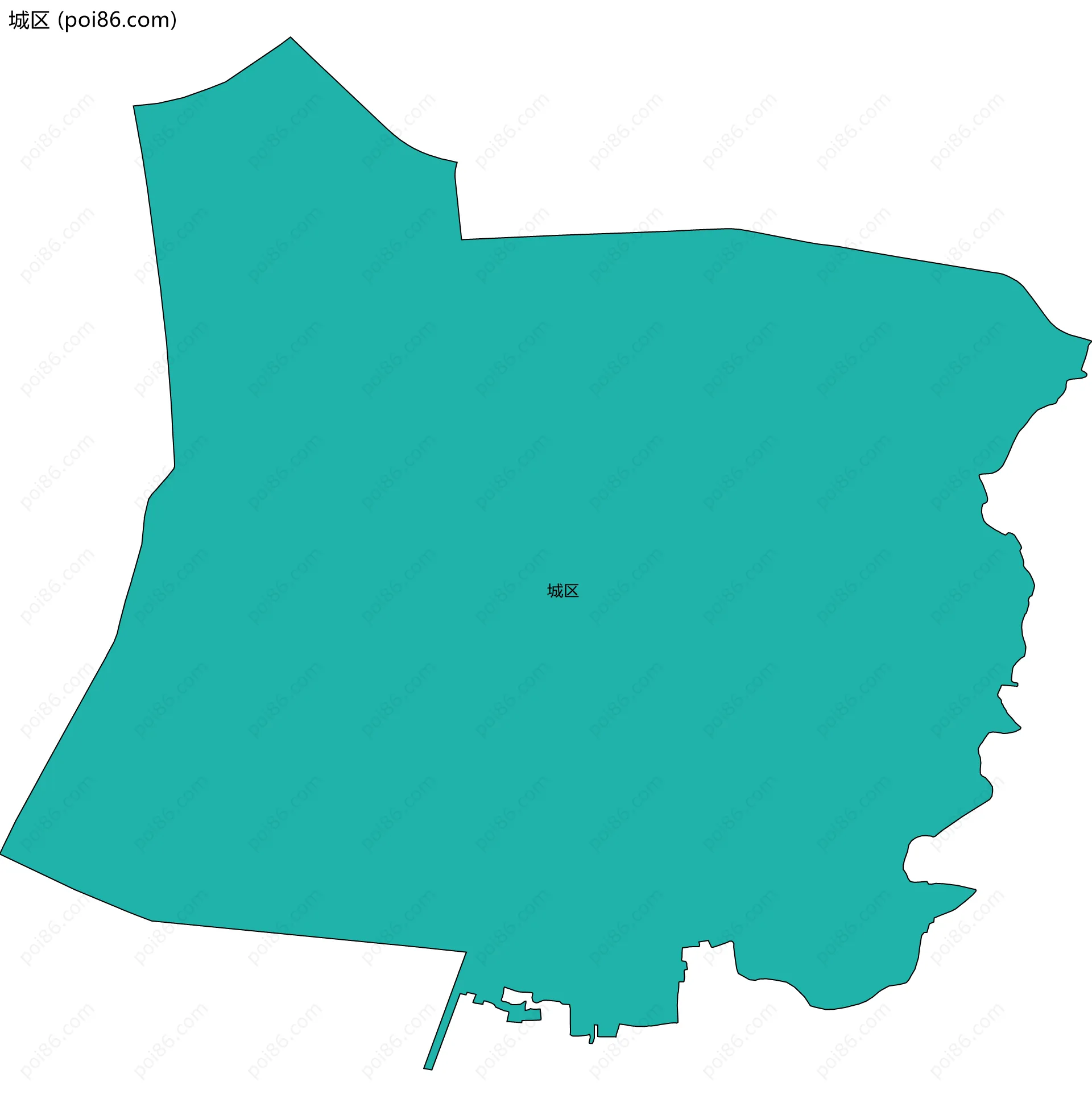 城区边界地图(五级行政区划)