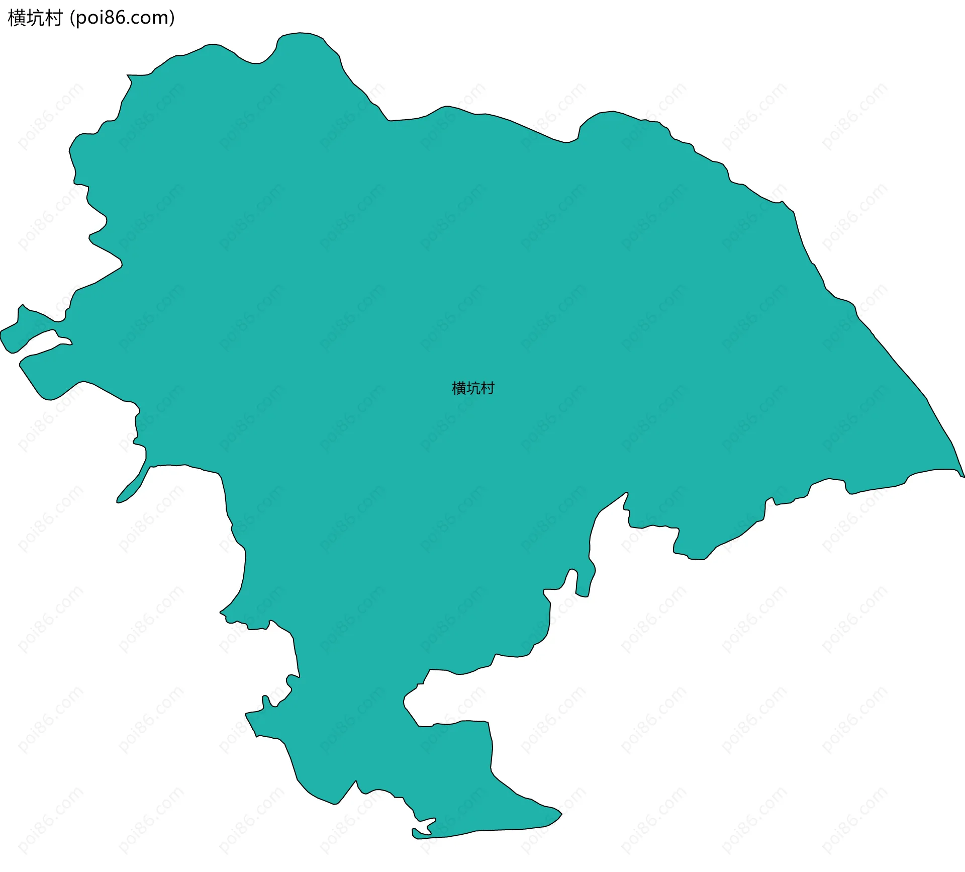 横坑村边界地图
