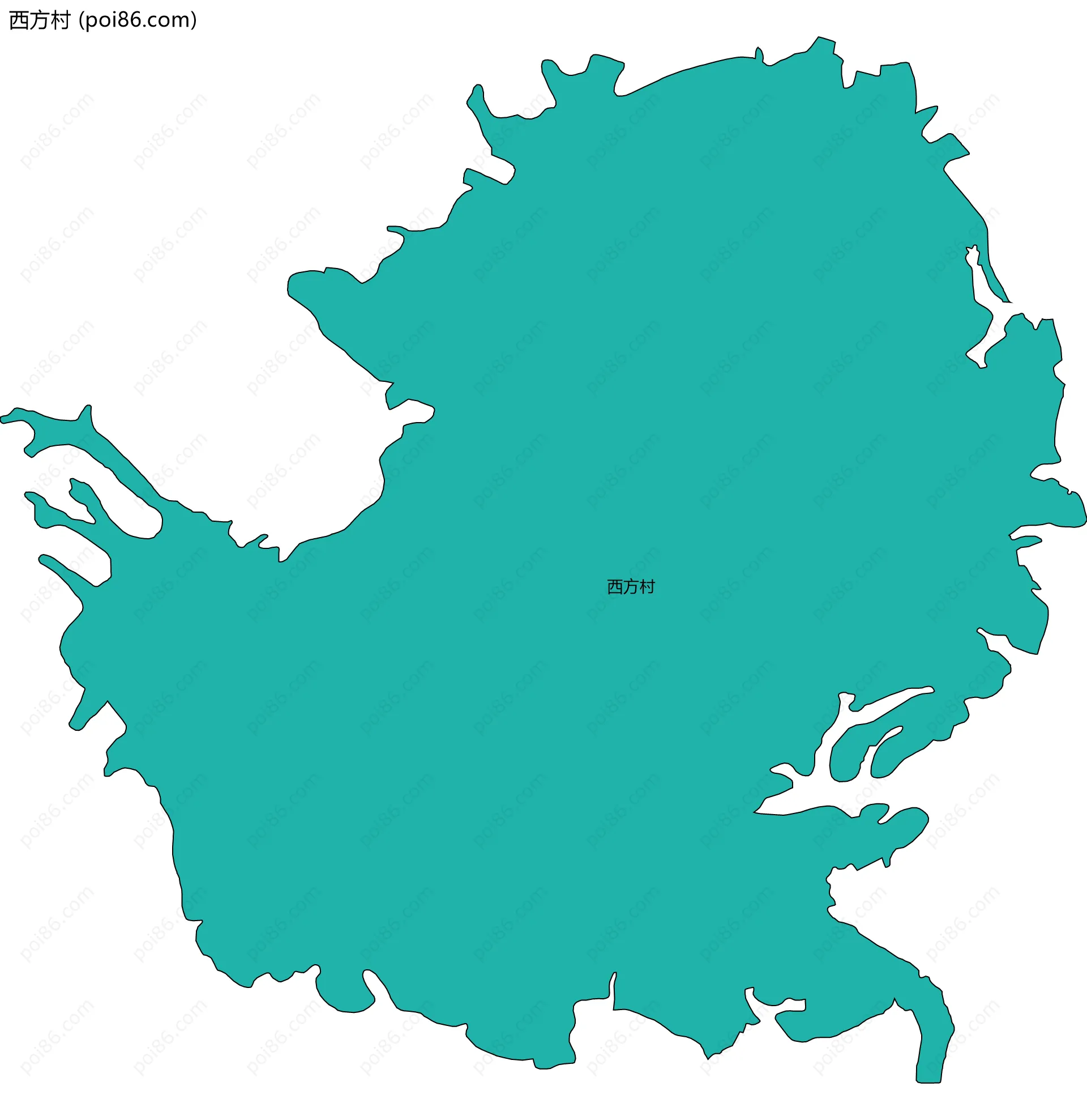 西方村边界地图