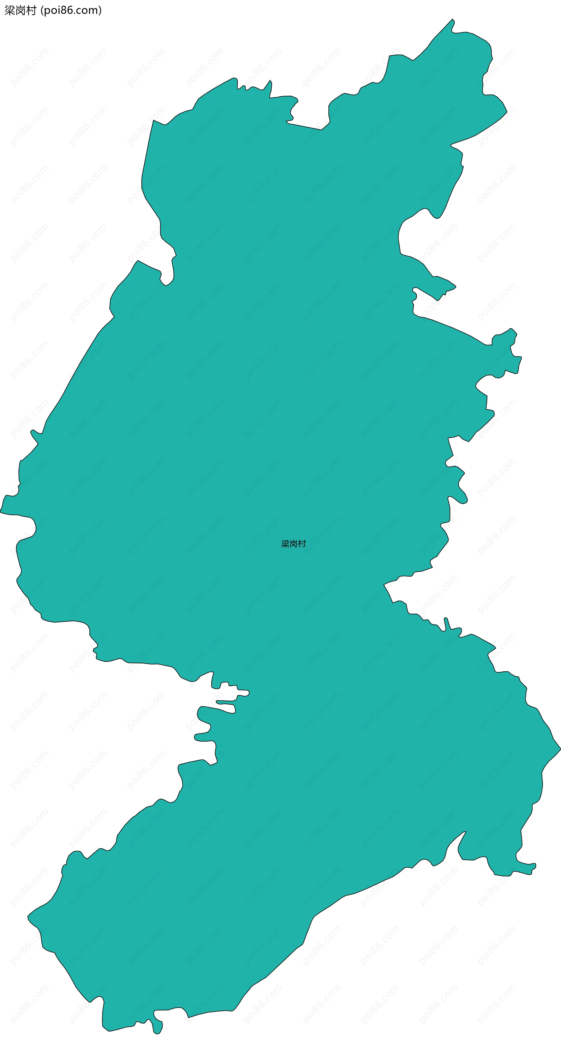 梁岗村边界地图