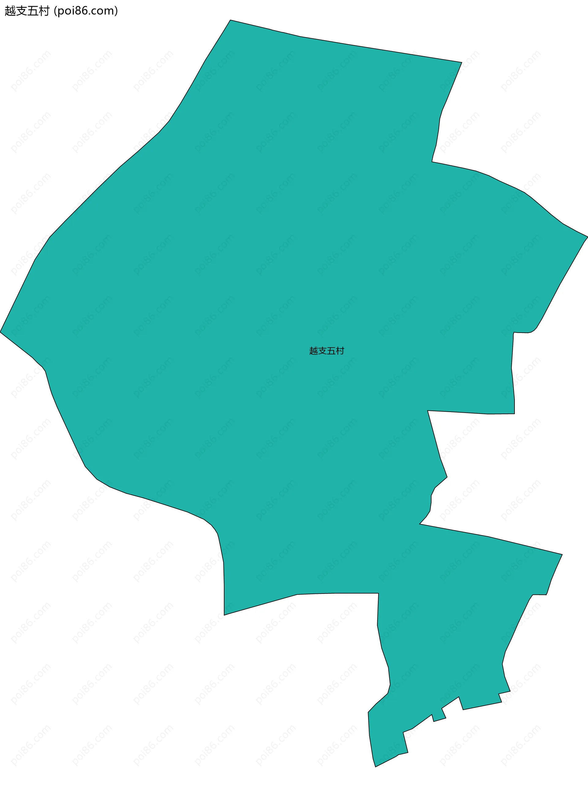 越支五村边界地图