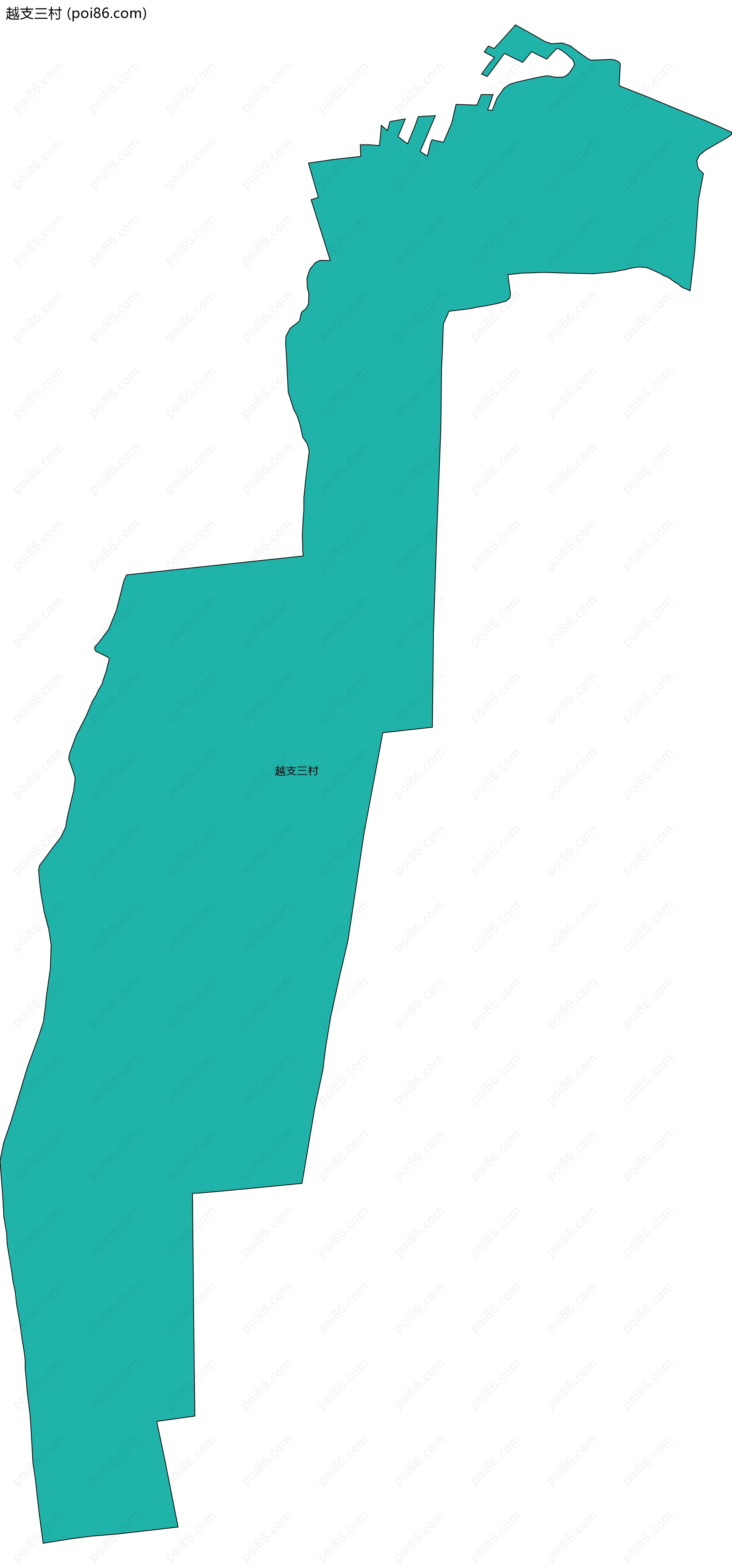 越支三村边界地图