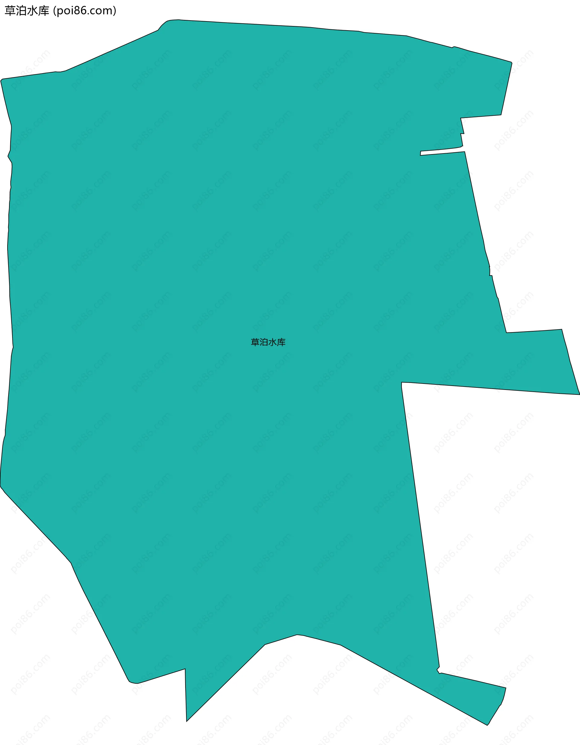 草泊水库边界地图
