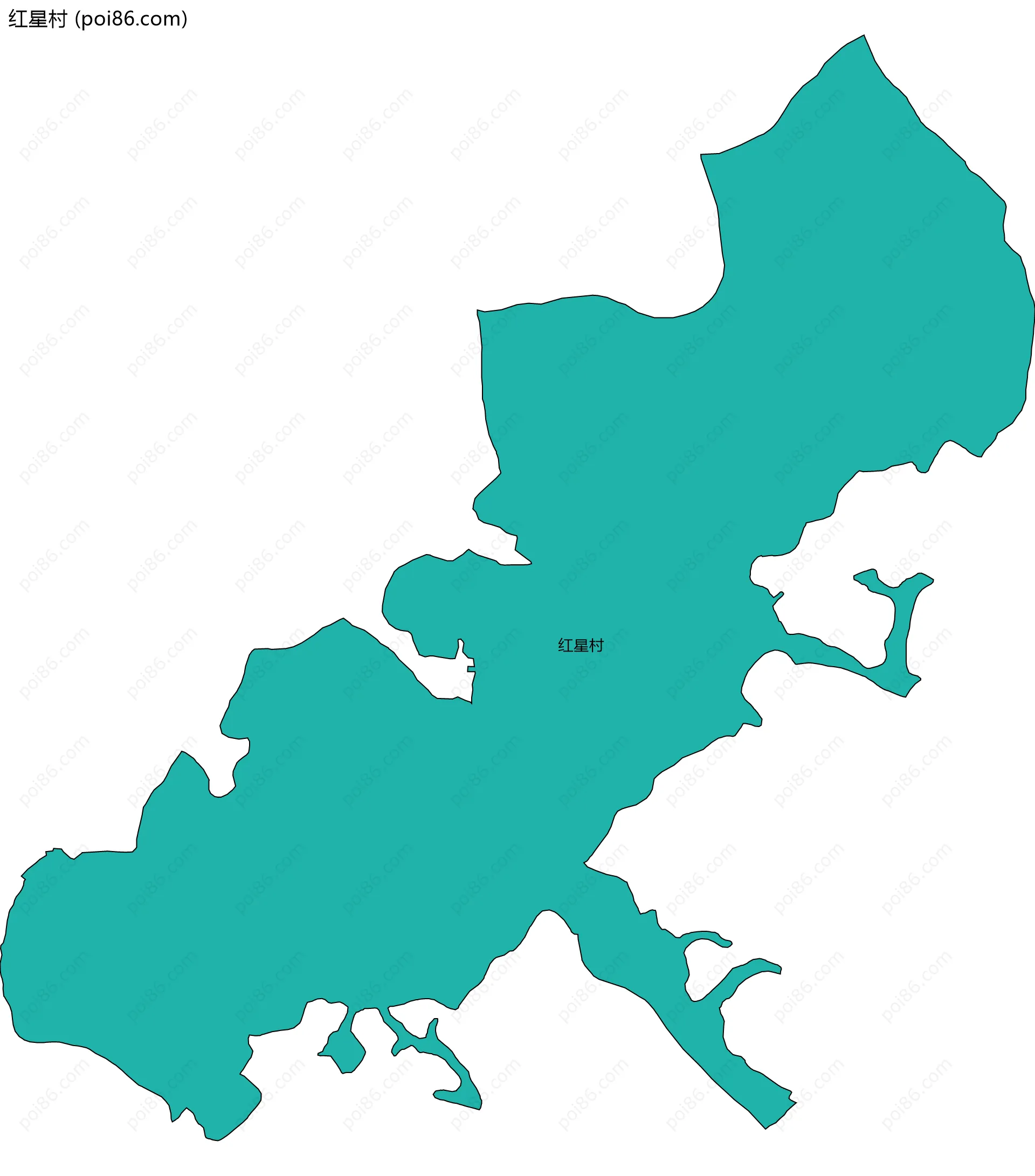 红星村边界地图