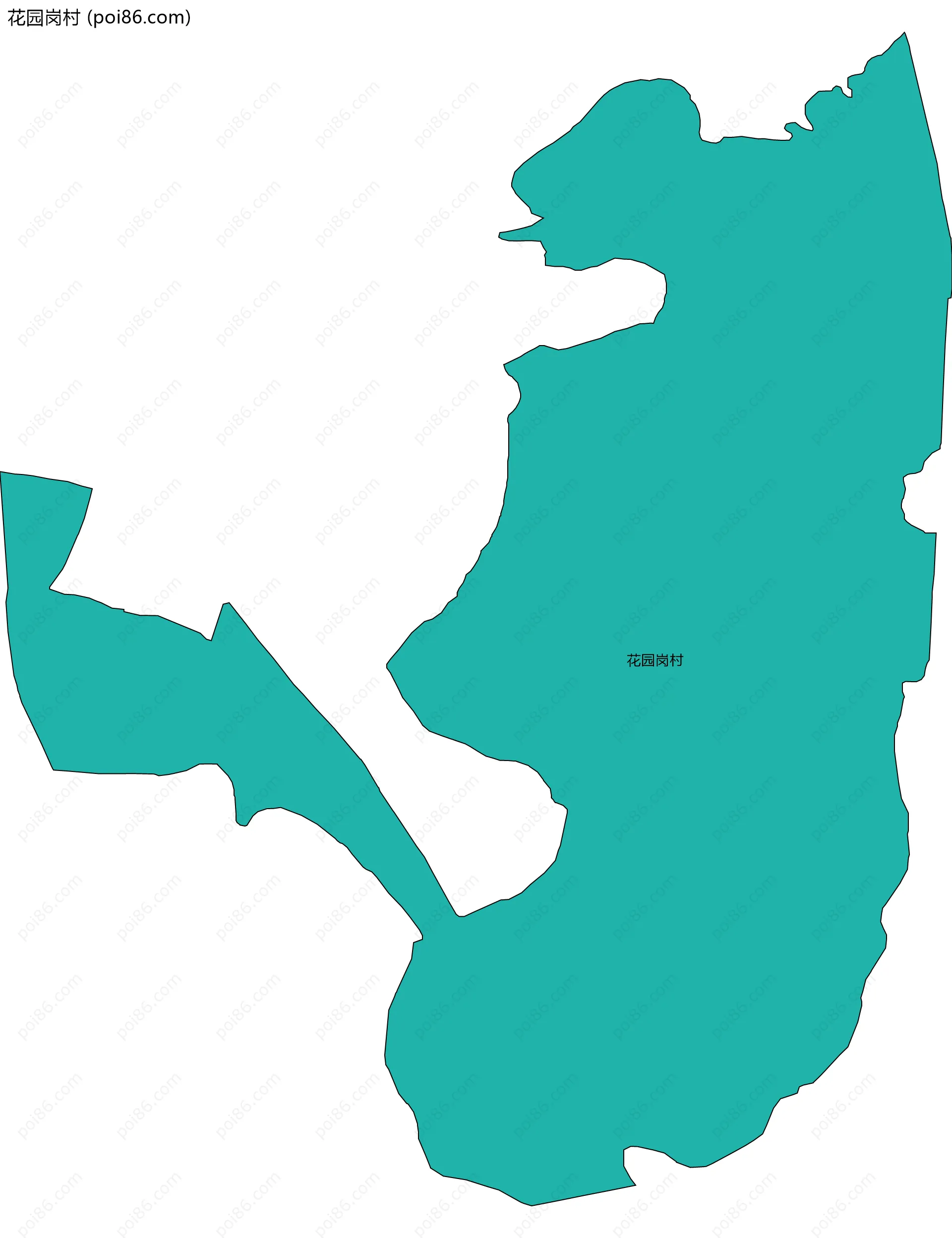 花园岗村边界地图