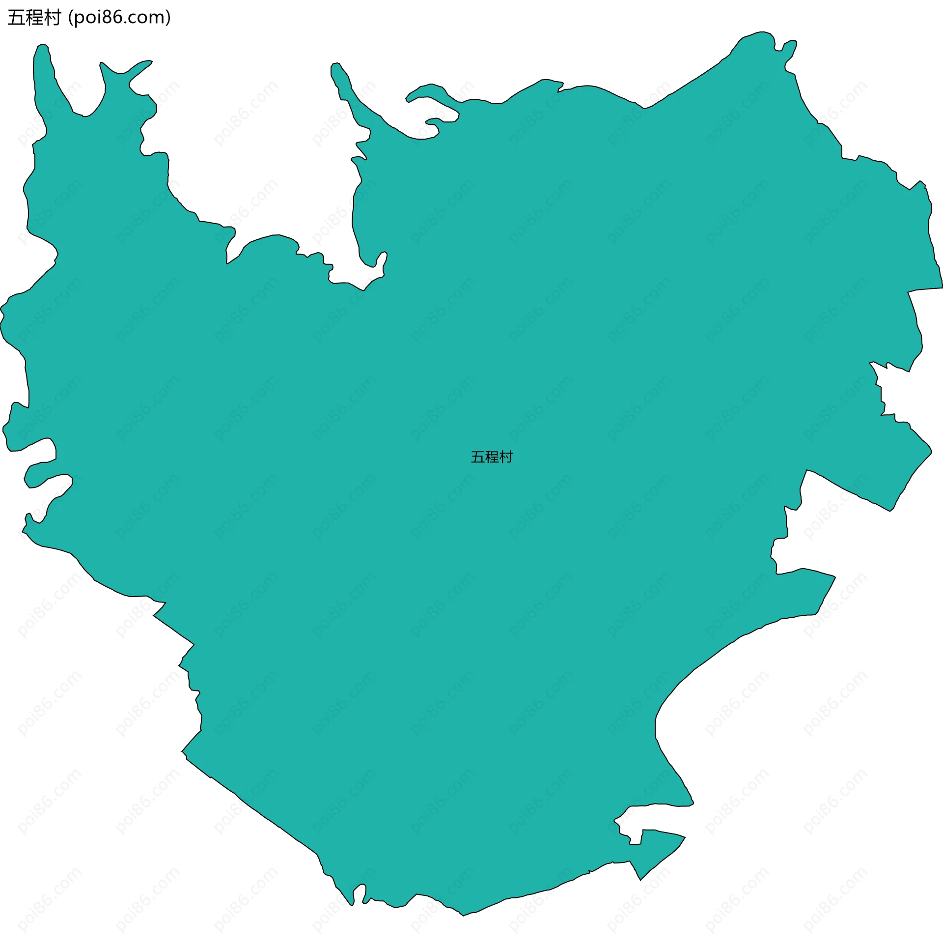 五程村边界地图