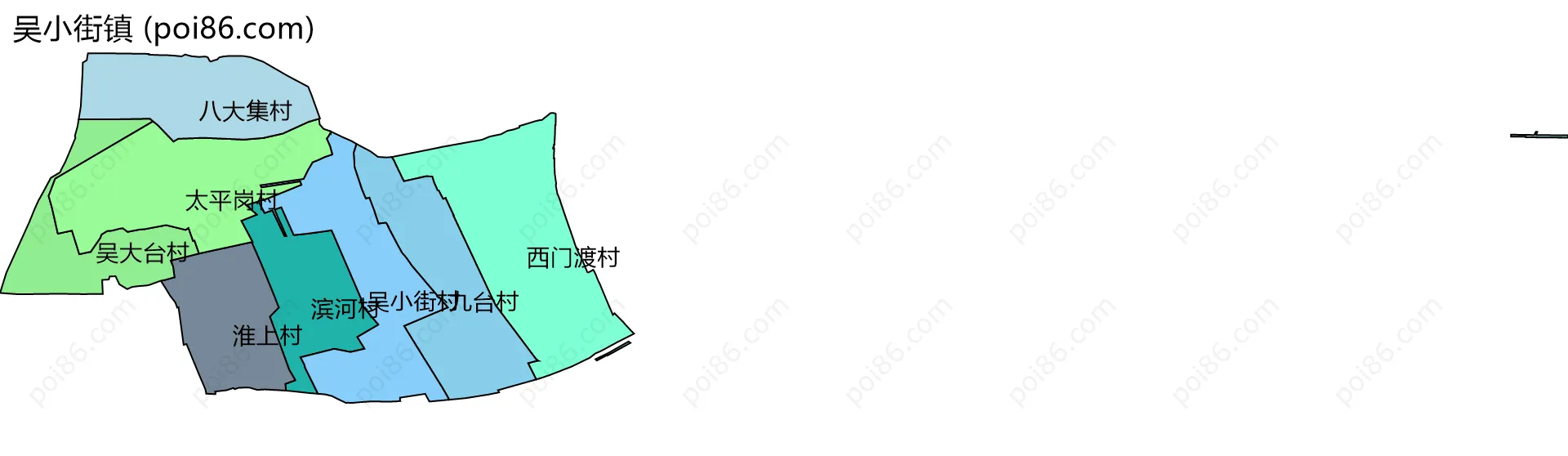 吴小街镇边界地图(五级行政区划)