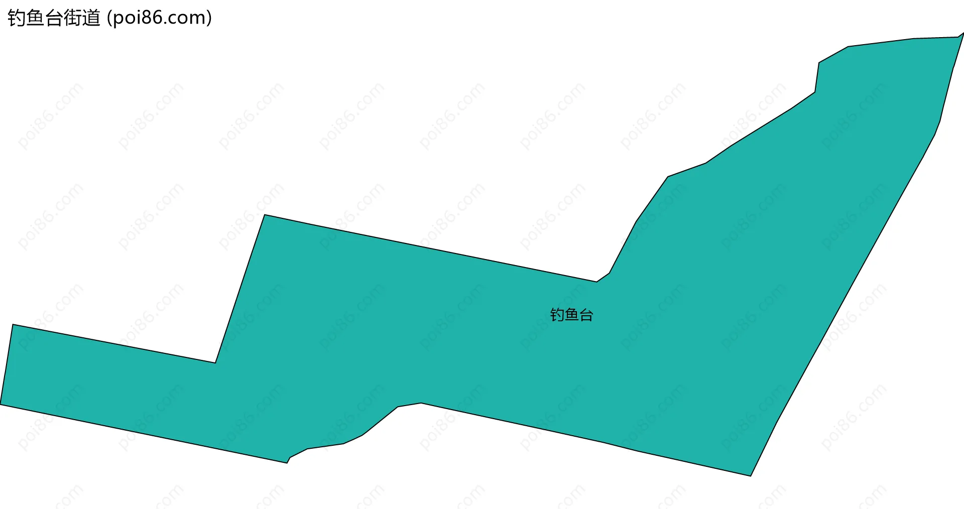 钓鱼台街道边界地图(五级行政区划)