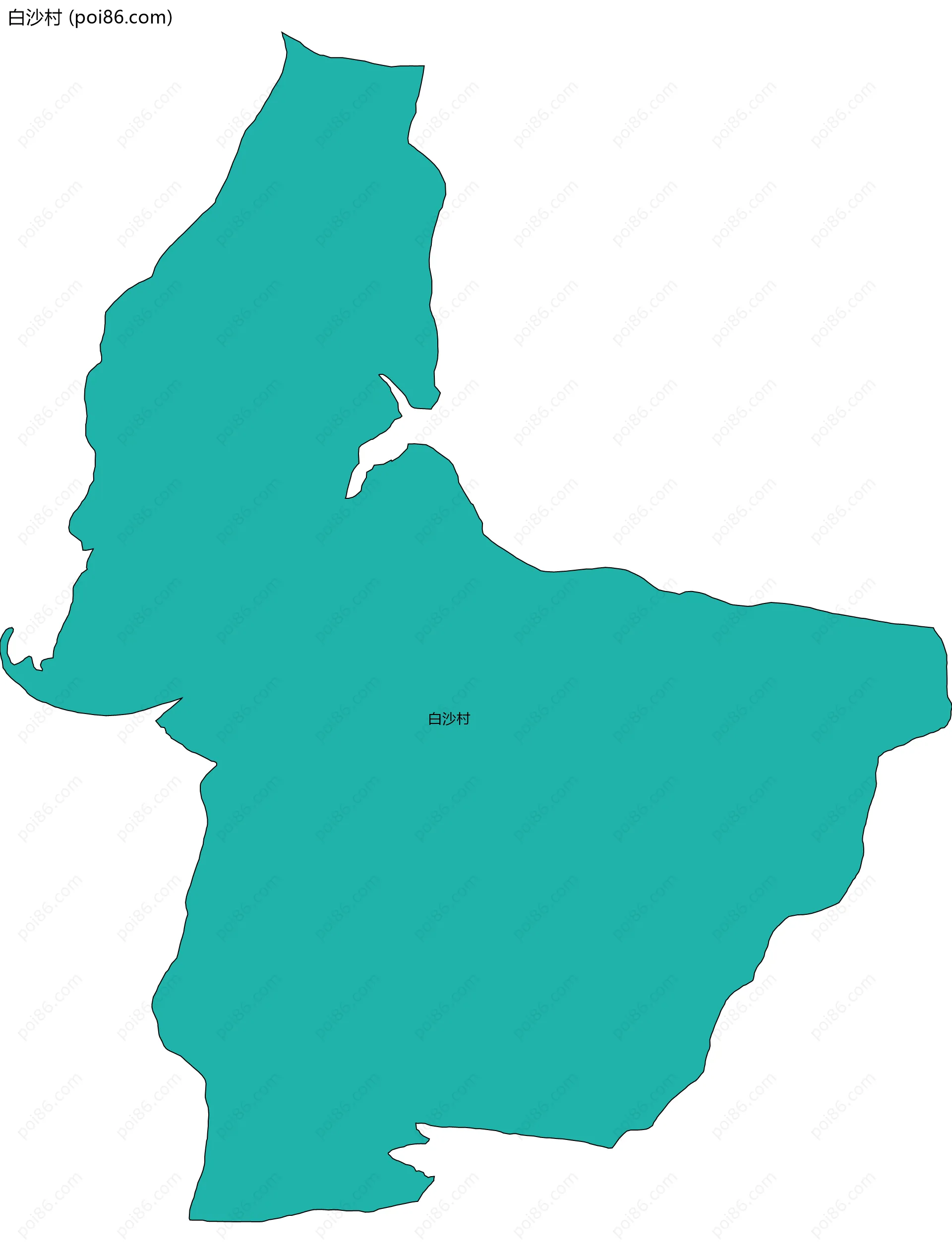 白沙村边界地图