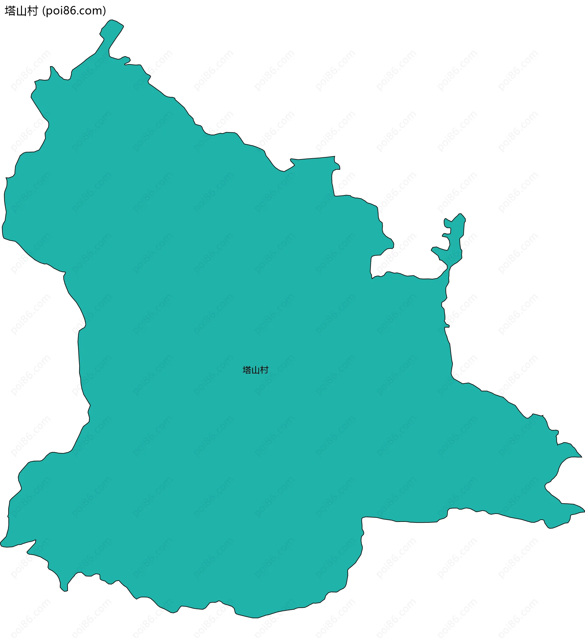 塔山村边界地图